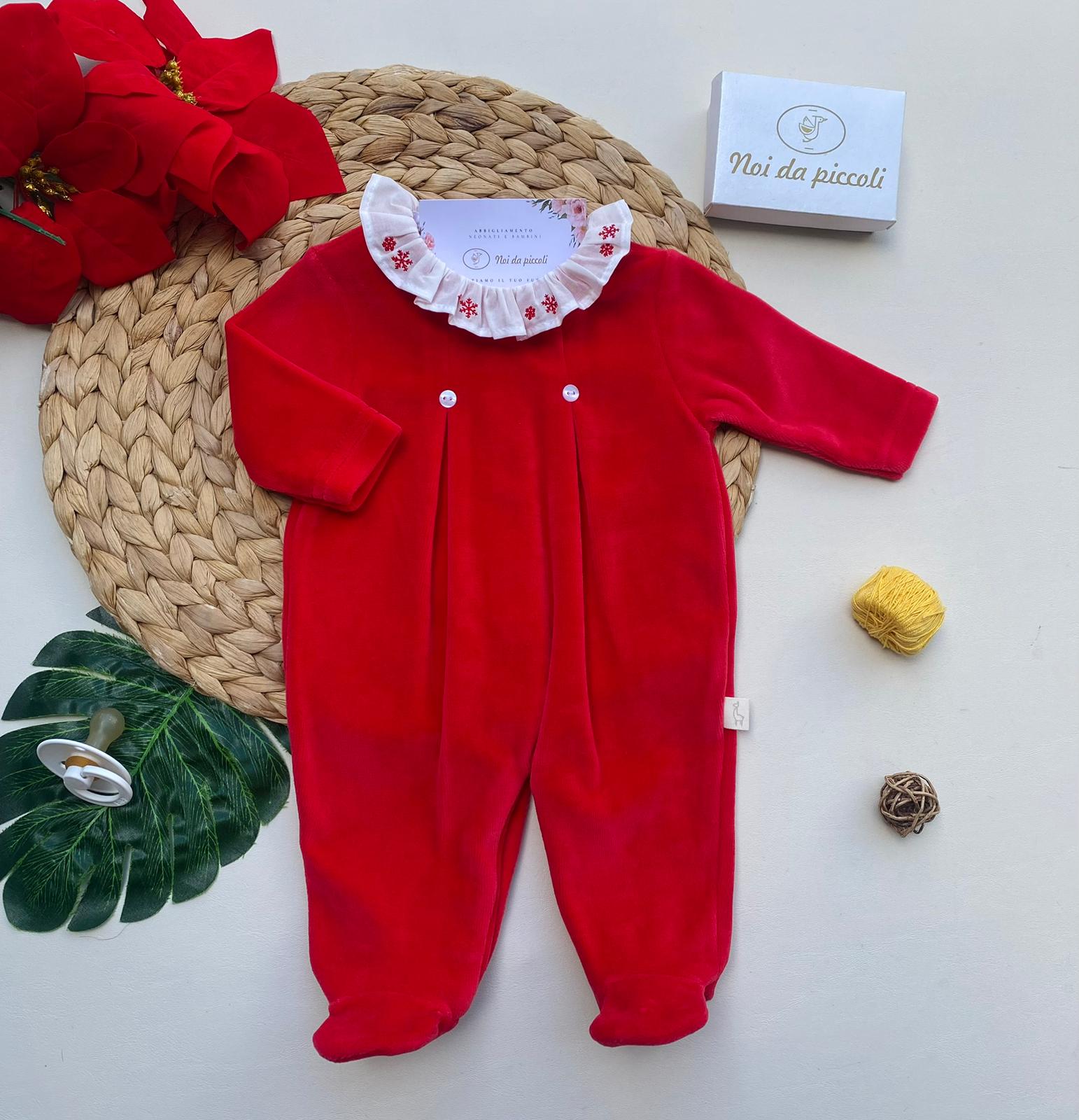 TUTINA CON COLLETTO BIANCO CINIGLIA ROUGE - Noi da piccoli