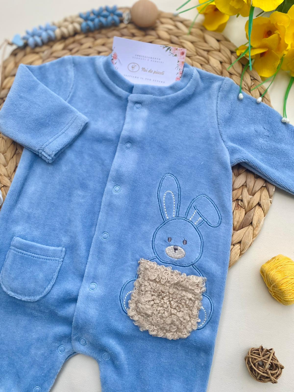 TUTINA CON CONIGLIETTO CINIGLIA NUBE - CIELO - Noi da piccoli