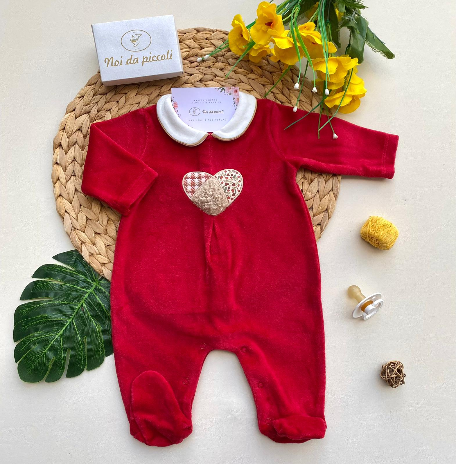 TUTINA CON CUORE E COLLETTO BIANCO CINIGLIA ROUGE - Noi da piccoli