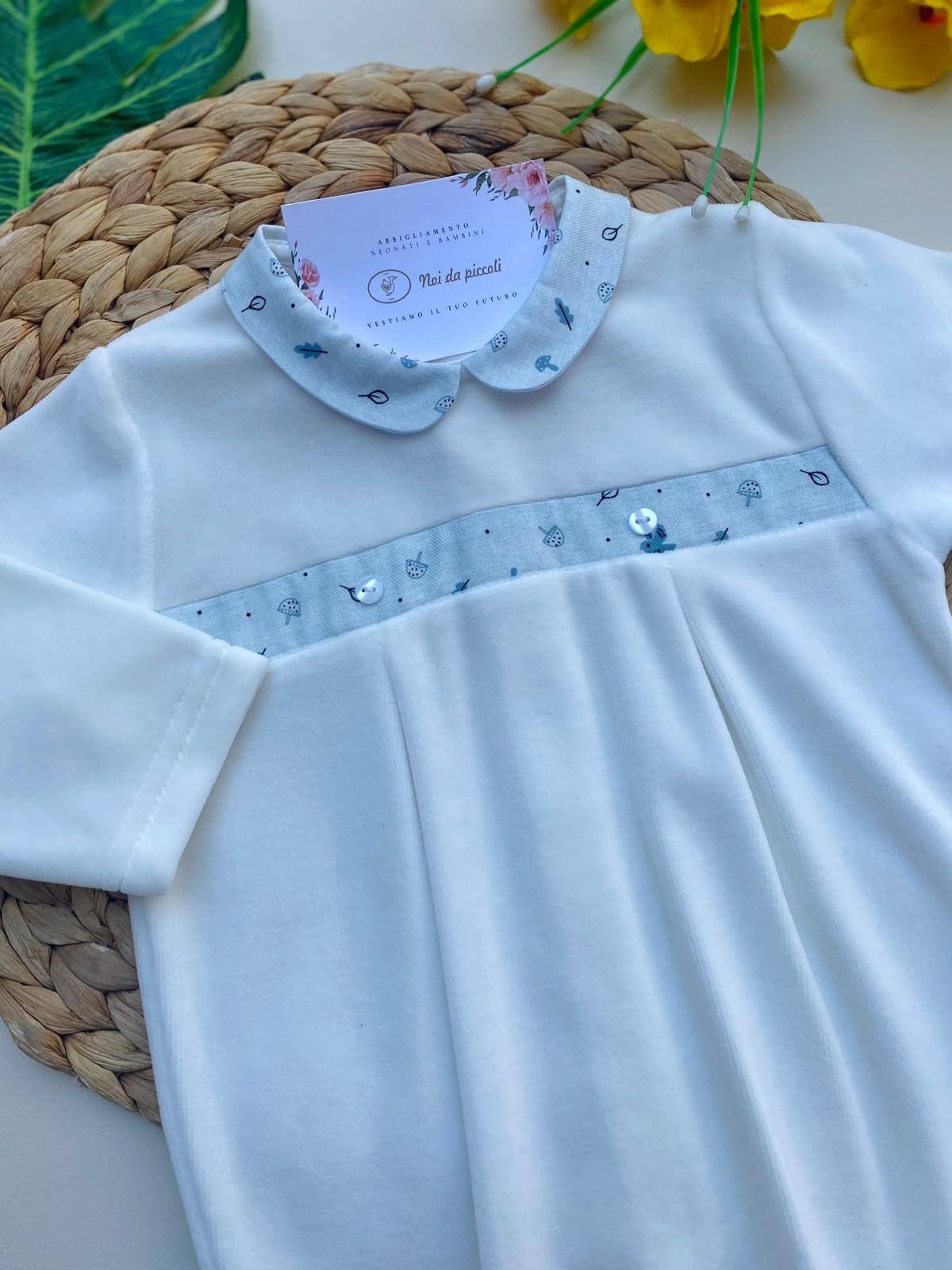 TUTINA CON DISEGNINI CINIGLIA BIANCO CIELO - Noi da piccoli