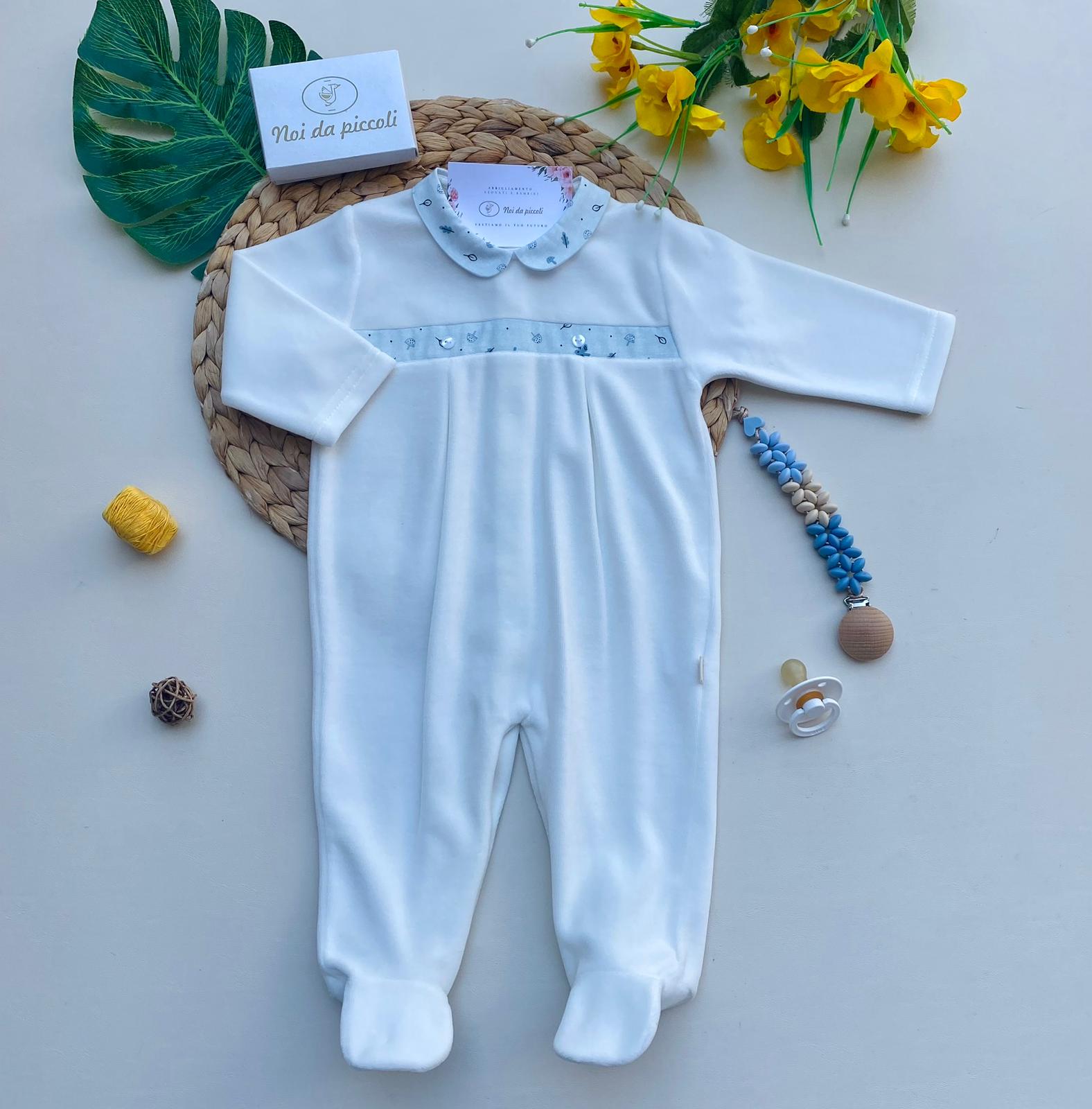 TUTINA CON DISEGNINI CINIGLIA BIANCO CIELO - Noi da piccoli