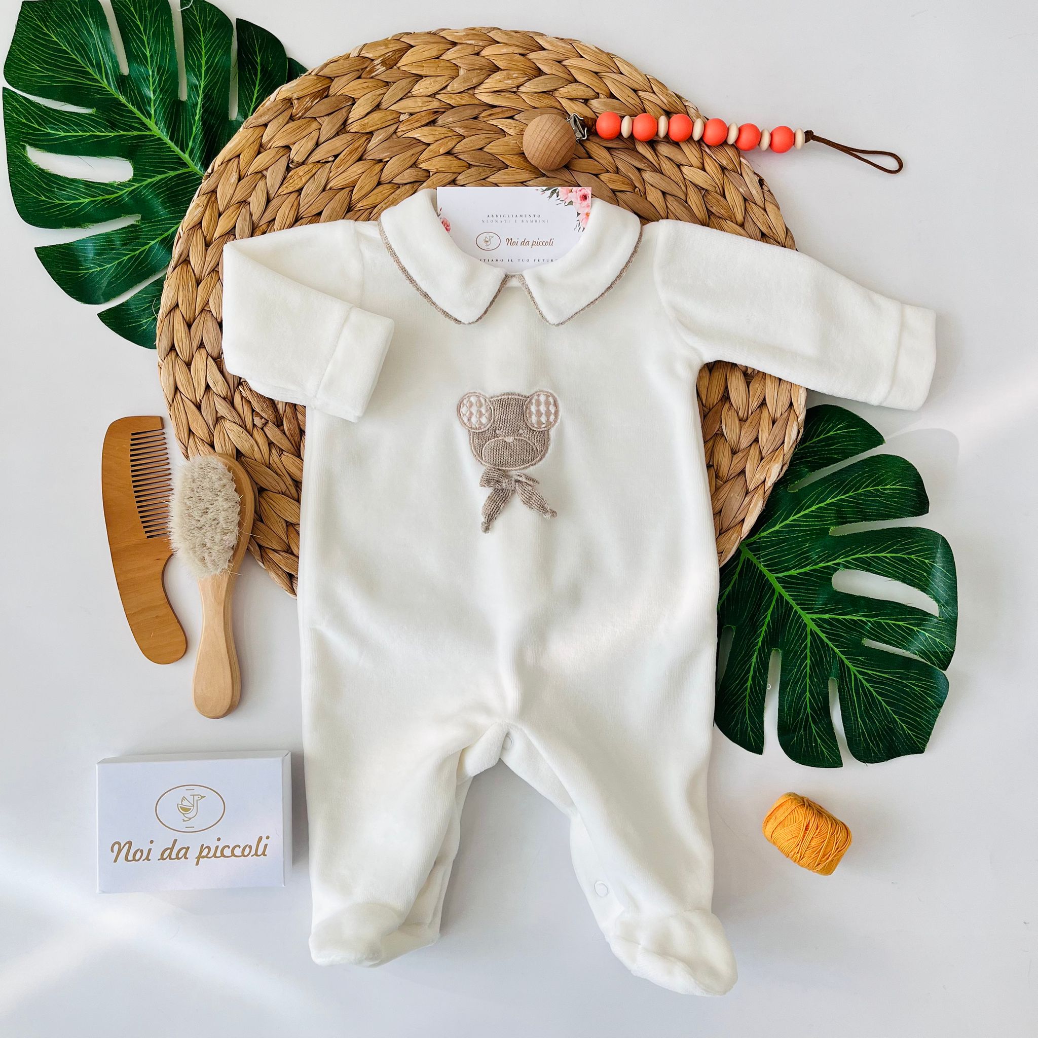 TUTINA CON ORSETTO CINIGLIA PANNA TORTORA - Noi da piccoli