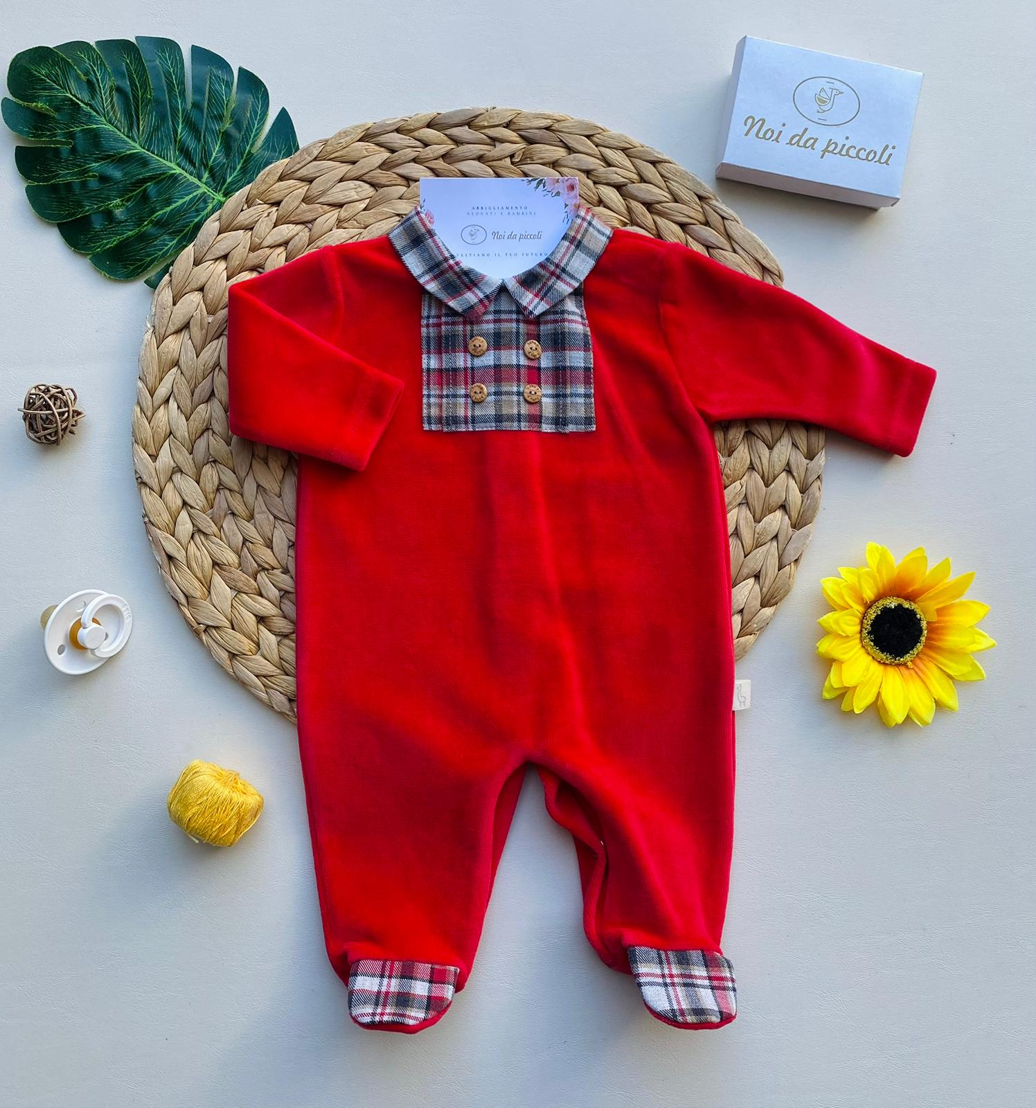 TUTINA CON PARTE SUPERIORE A QUADRONI CINIGLIA ROUGE - Noi da piccoli