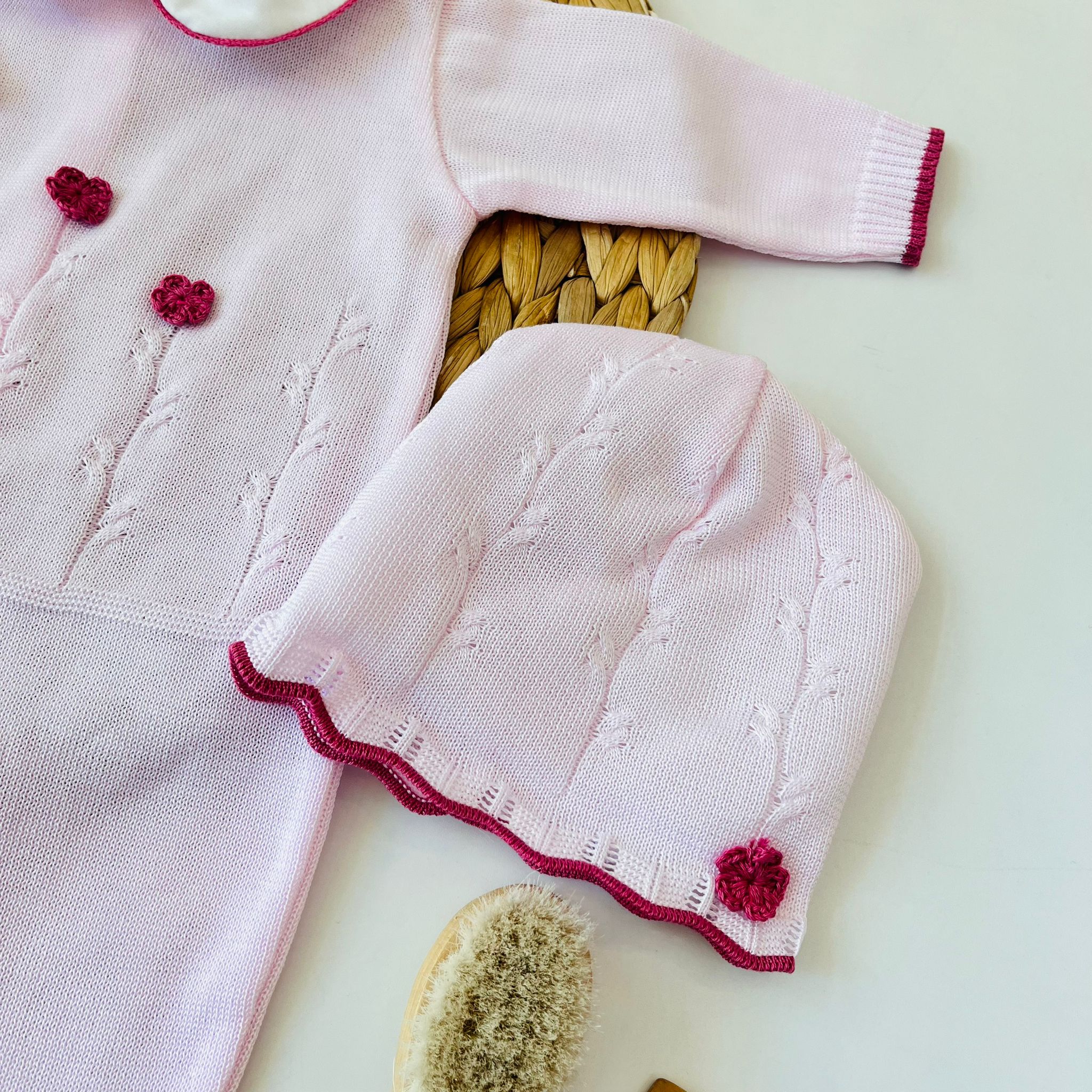 TUTINA CON PARURE 100 % COTONE ROSA - Noi da piccoli