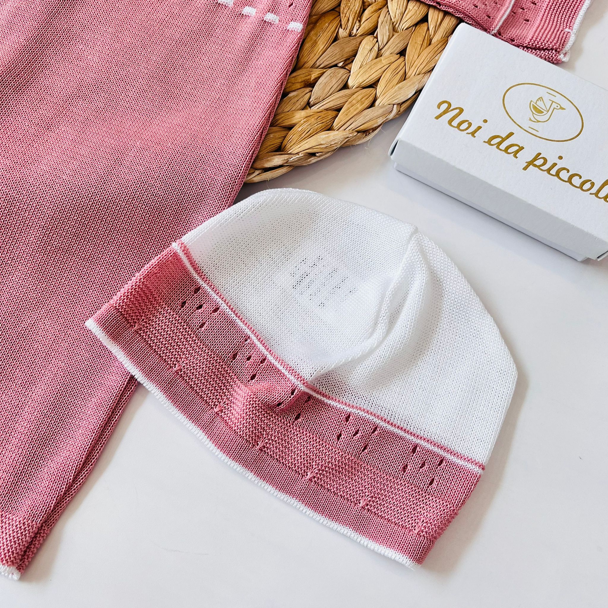 TUTINA CON PARURE 100 % COTONE ROSA - Noi da piccoli