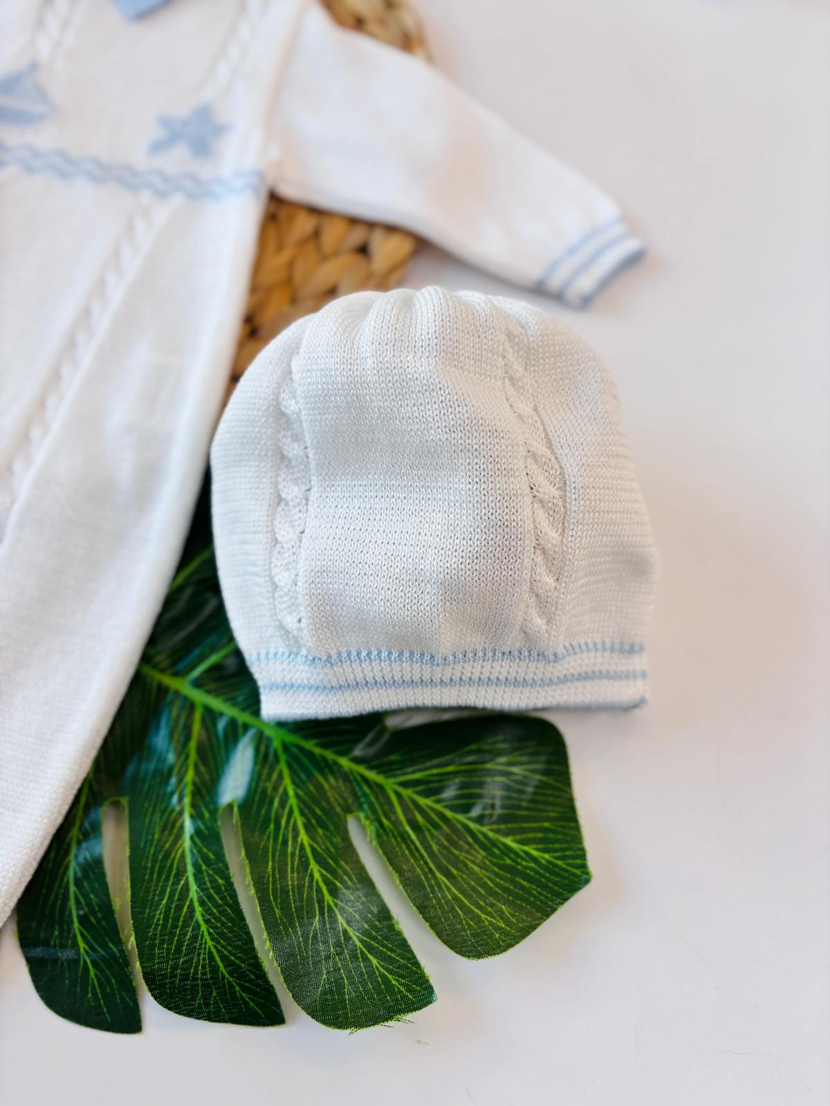 TUTINA CON PARURE 100% FILO DI COTONE BIANCO CIELO - Noi da piccoli