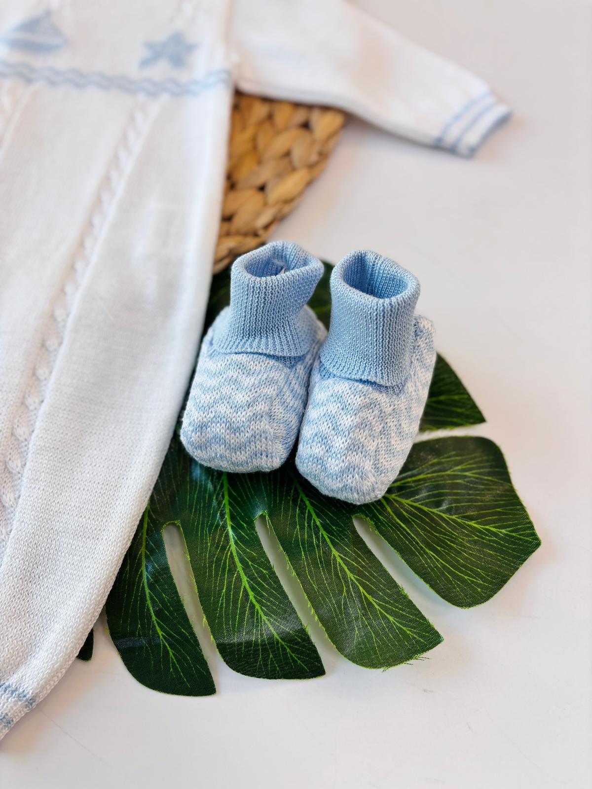 TUTINA CON PARURE 100% FILO DI COTONE BIANCO CIELO - Noi da piccoli