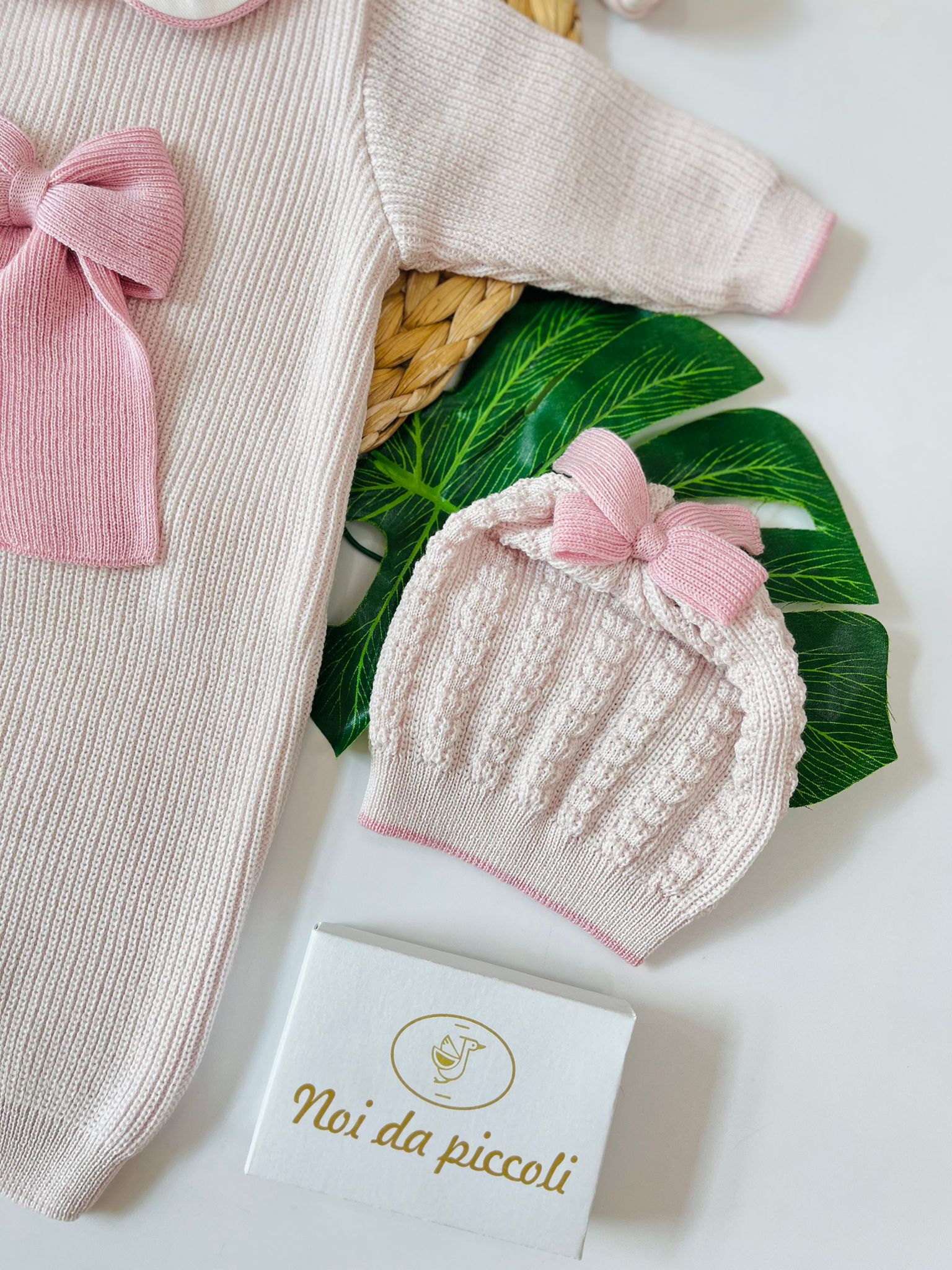 TUTINA CON PARURE 100% LANA NATURALBIO MARSALA - Noi da piccoli