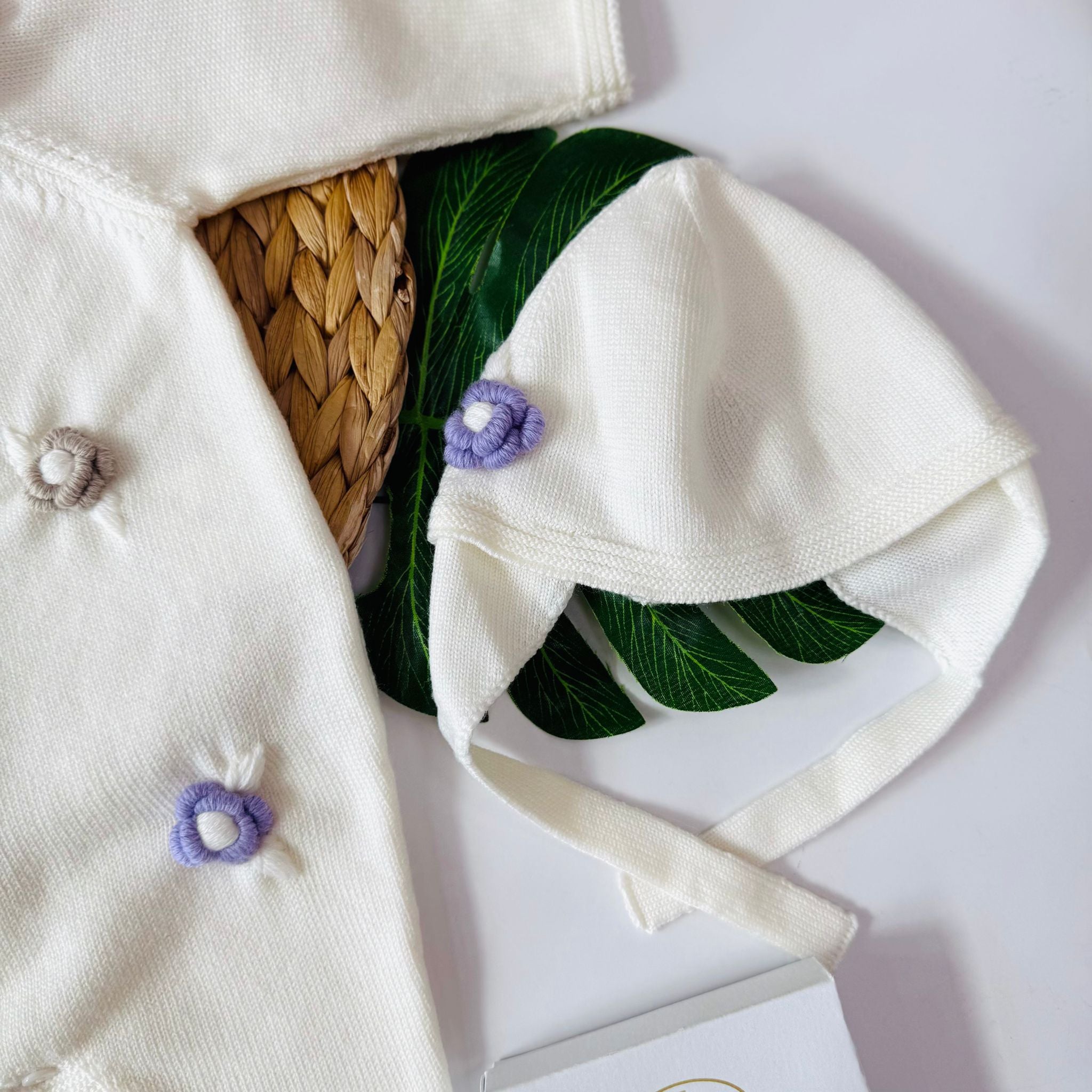 TUTINA CON PARURE 100% LANA PANNA - Noi da piccoli