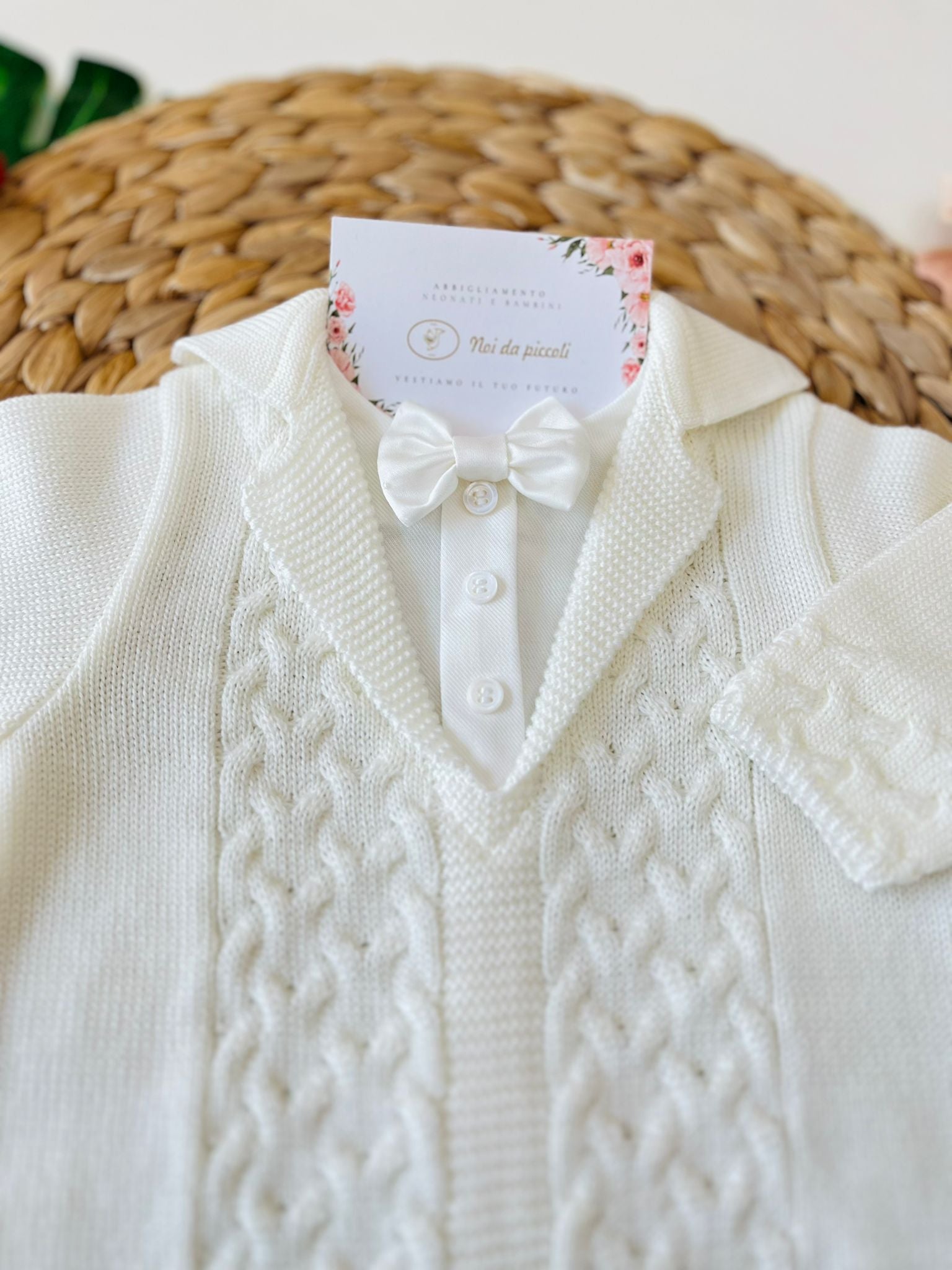 TUTINA CON PARURE 100% LANA VANIGLIA - Noi da piccoli