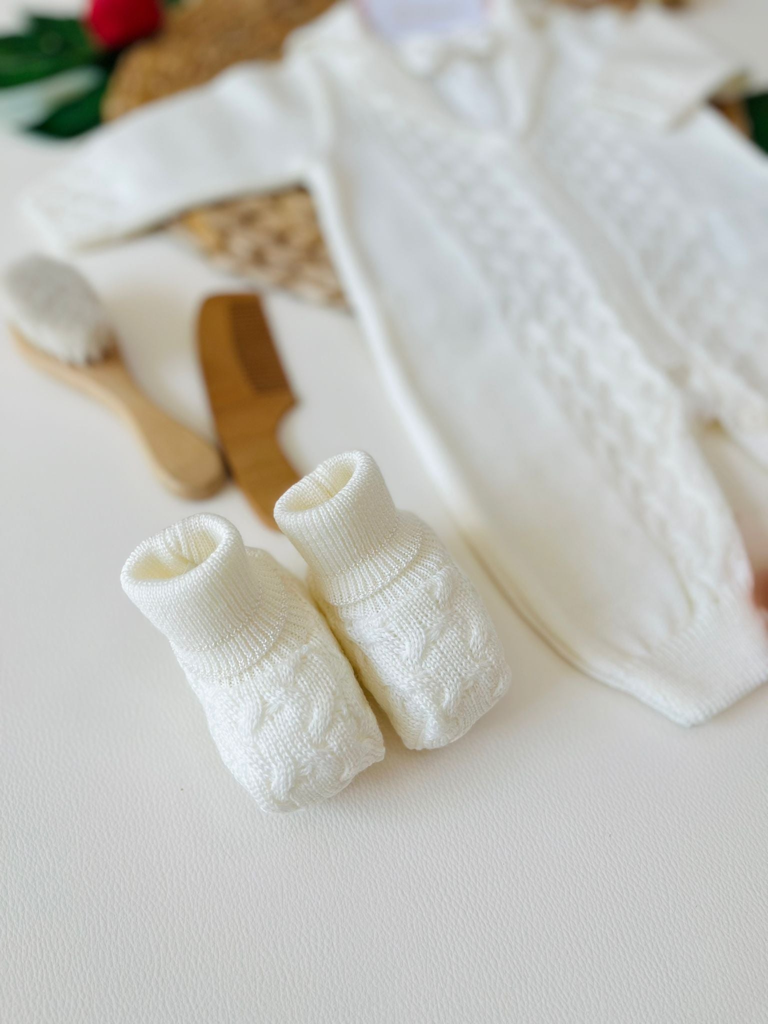 TUTINA CON PARURE 100% LANA VANIGLIA - Noi da piccoli