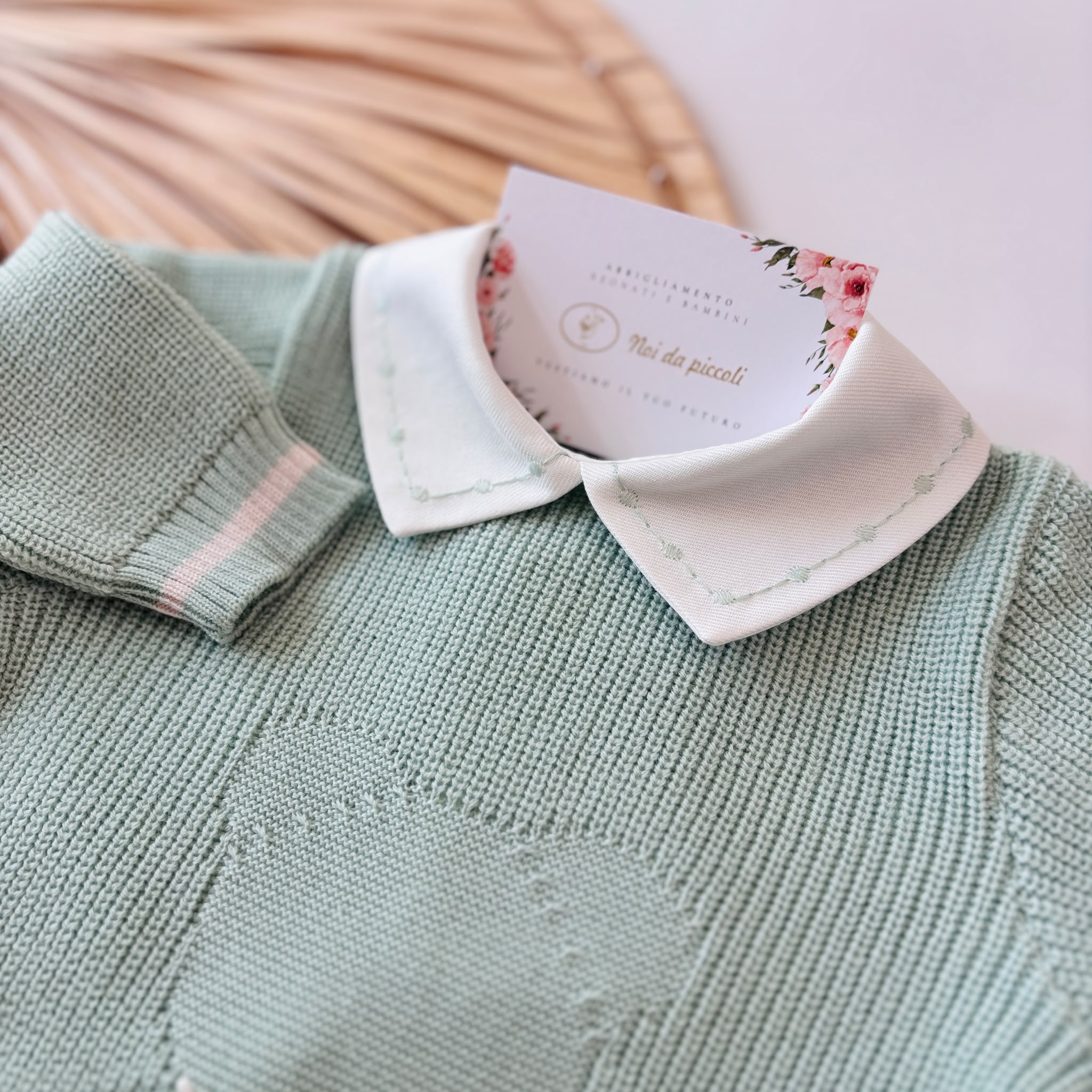 TUTINA CON PARURE 100% LANA VERDE - Noi da piccoli