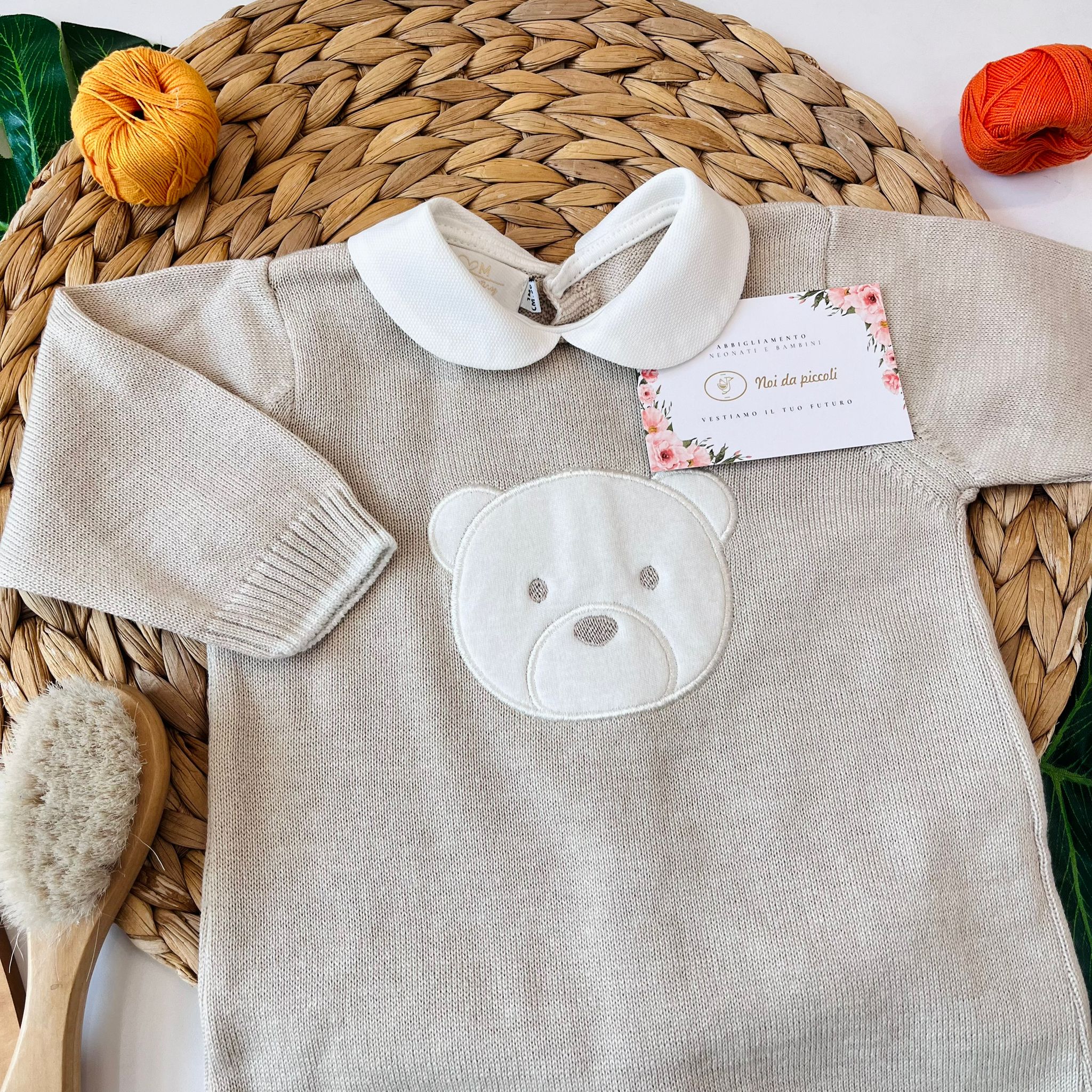 TUTINA CON PARURE IN FILO TORTORA - Noi da piccoli