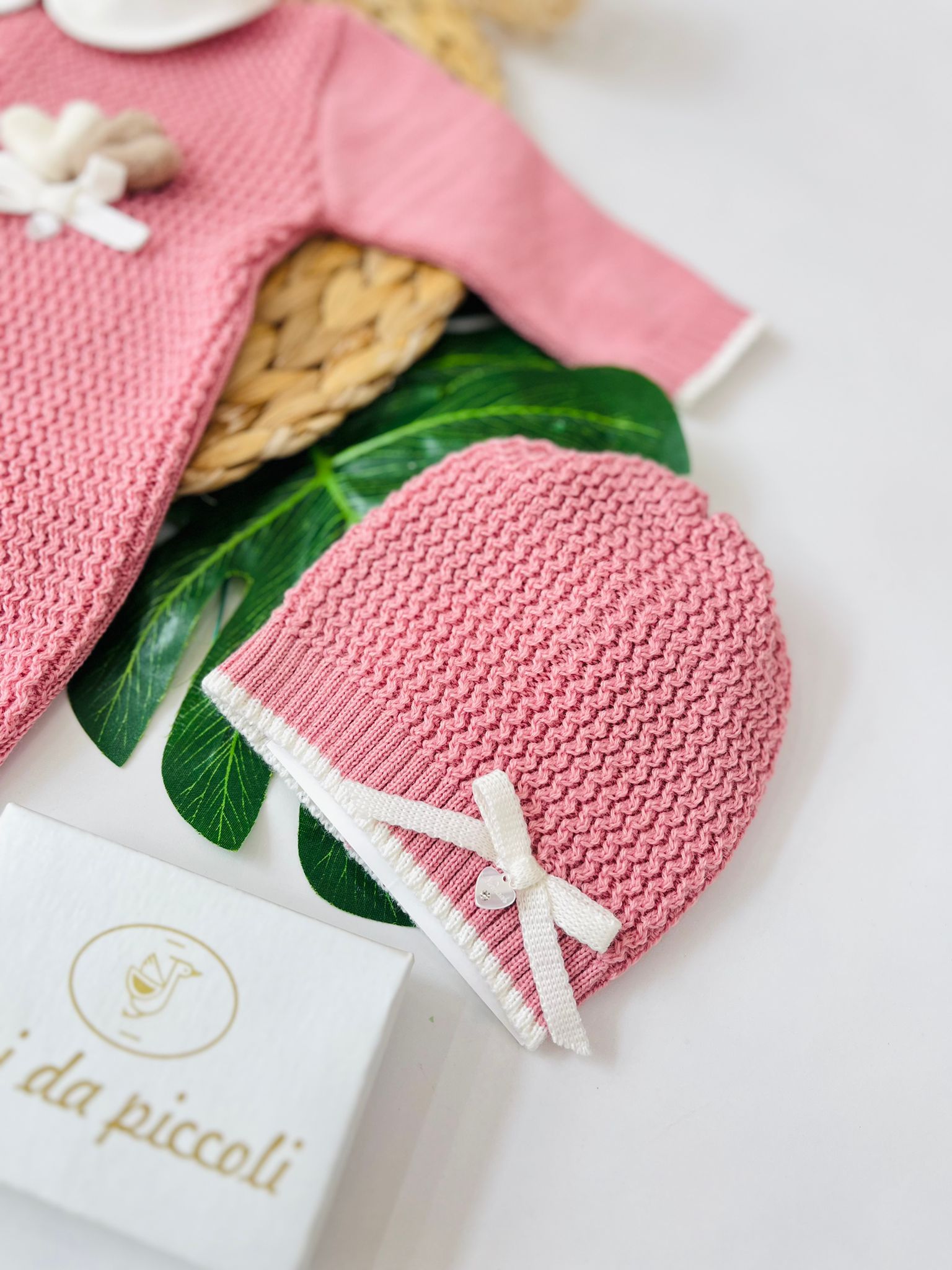 TUTINA CON PARURE KNIT FILATO CALDO MALVA - Noi da piccoli