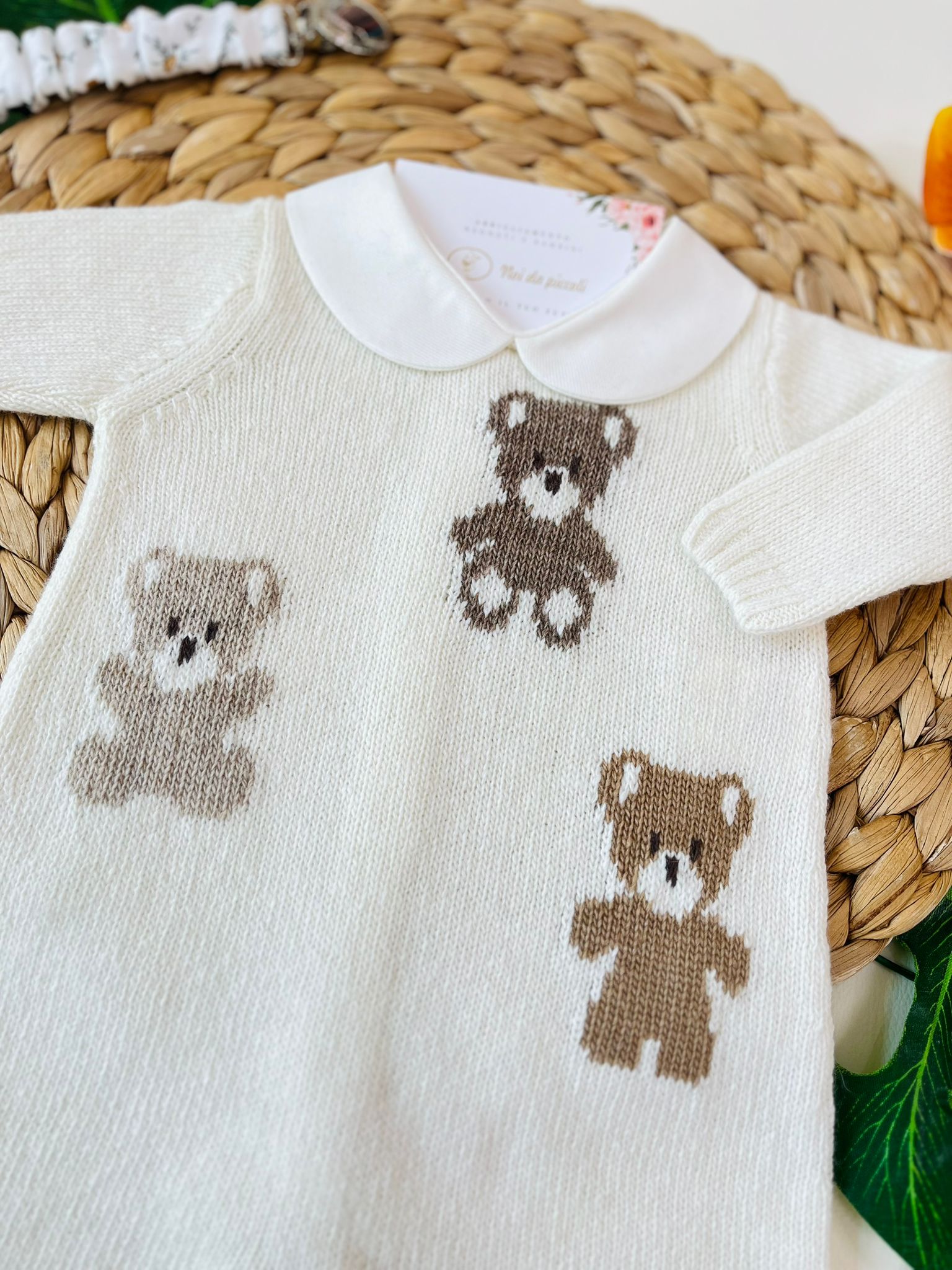 TUTINA CON PARURE LANA MERINO PANNA - Noi da piccoli