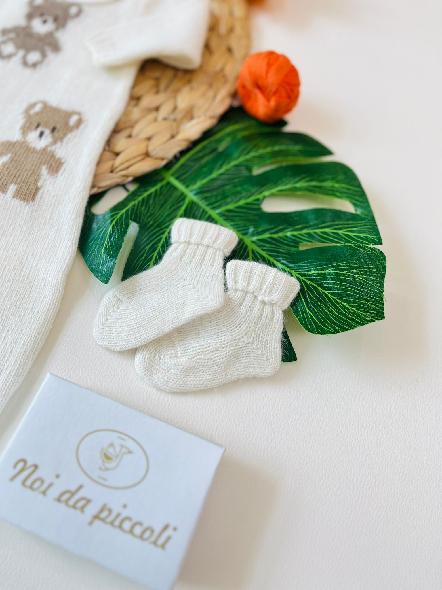 TUTINA CON PARURE LANA MERINO PANNA - Noi da piccoli