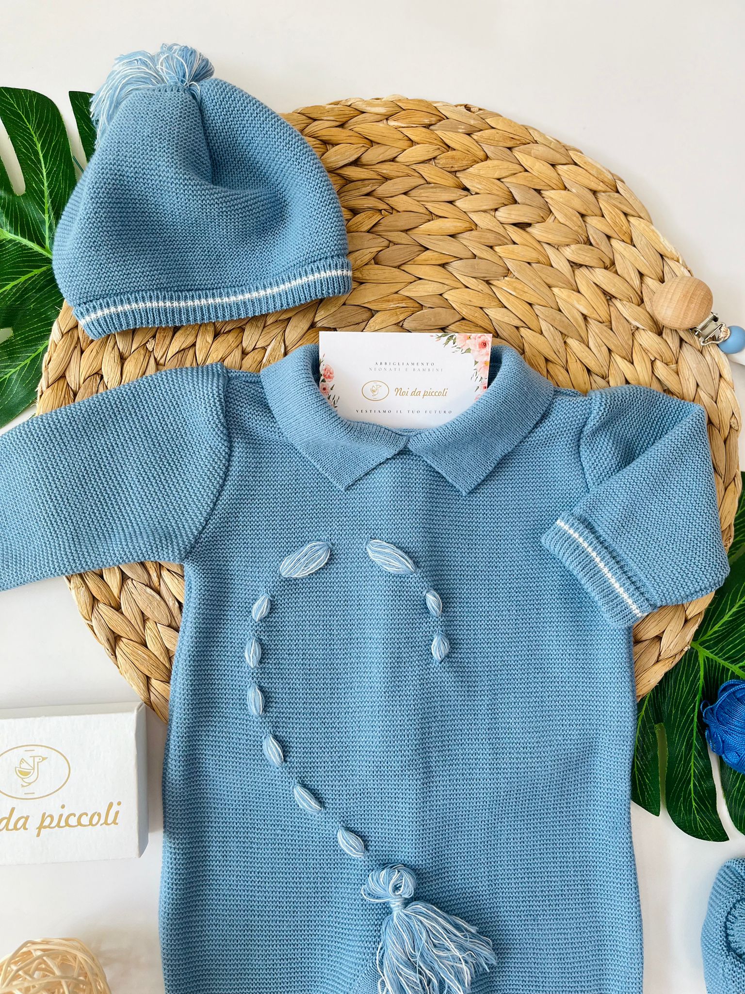 TUTINA CON PARURE LEGAME MATERNITY AVION SCURO FILATO CALDO - Noi da piccoli