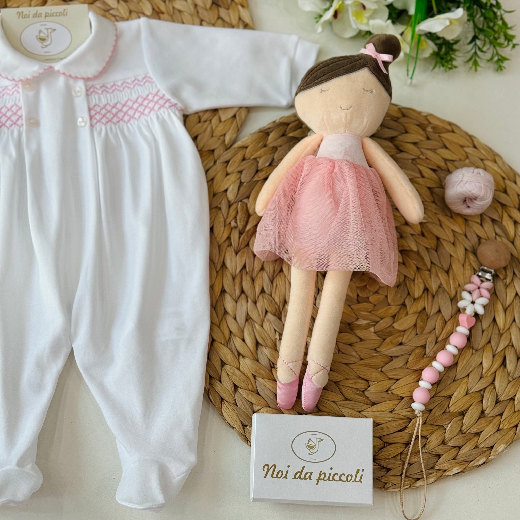 TUTINA CON PUNTO SMOK ROSA CALDO COTONE - Noi da piccoli