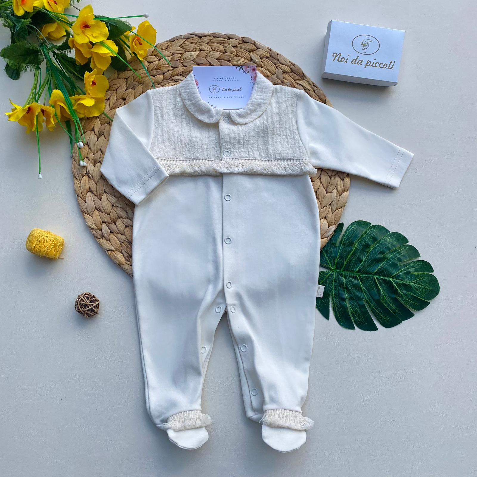 TUTINA CON RICAMI CINIGLIA PANNA - Noi da piccoli