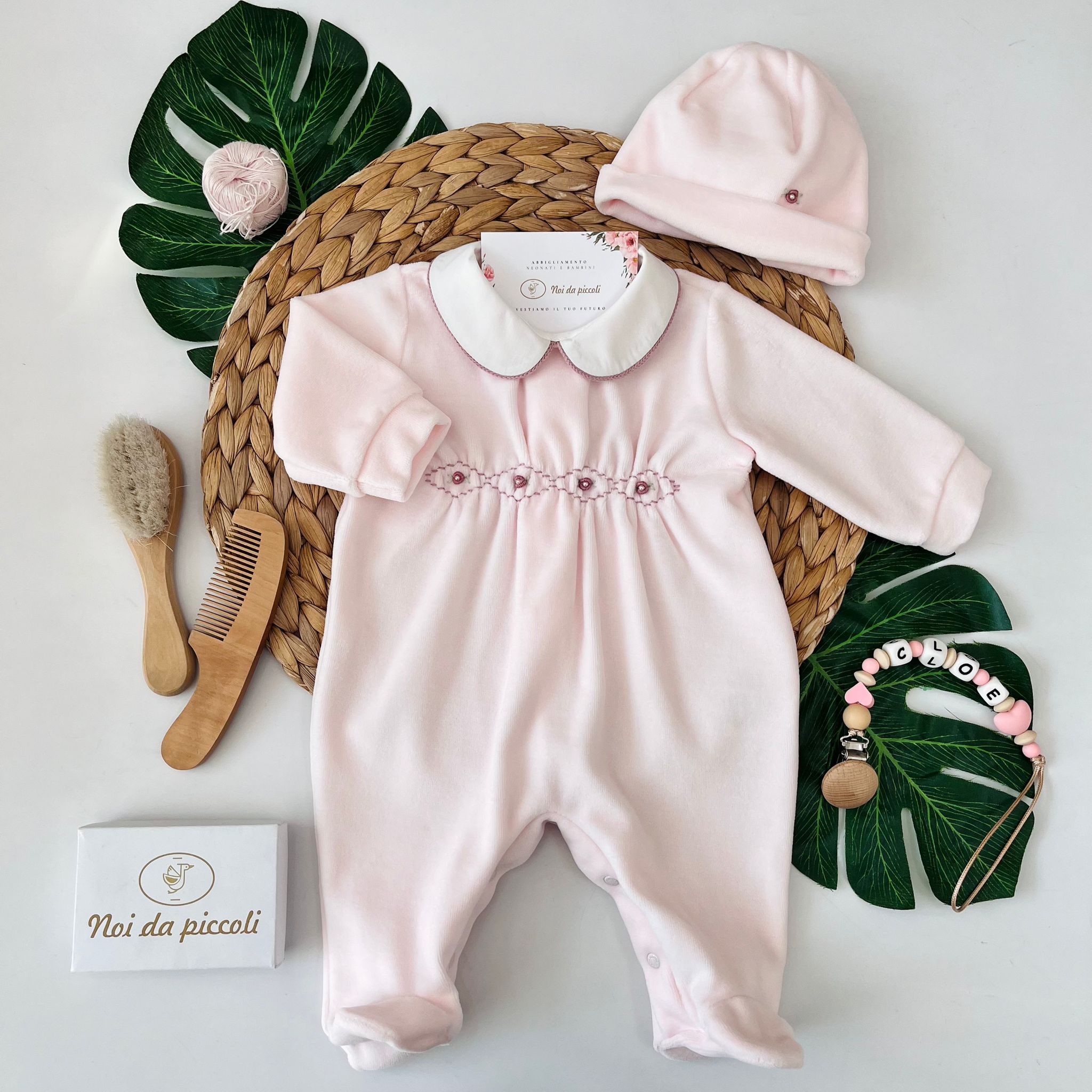 TUTINA CON ROSELLINE CINIGLIA ROSA - Noi da piccoli