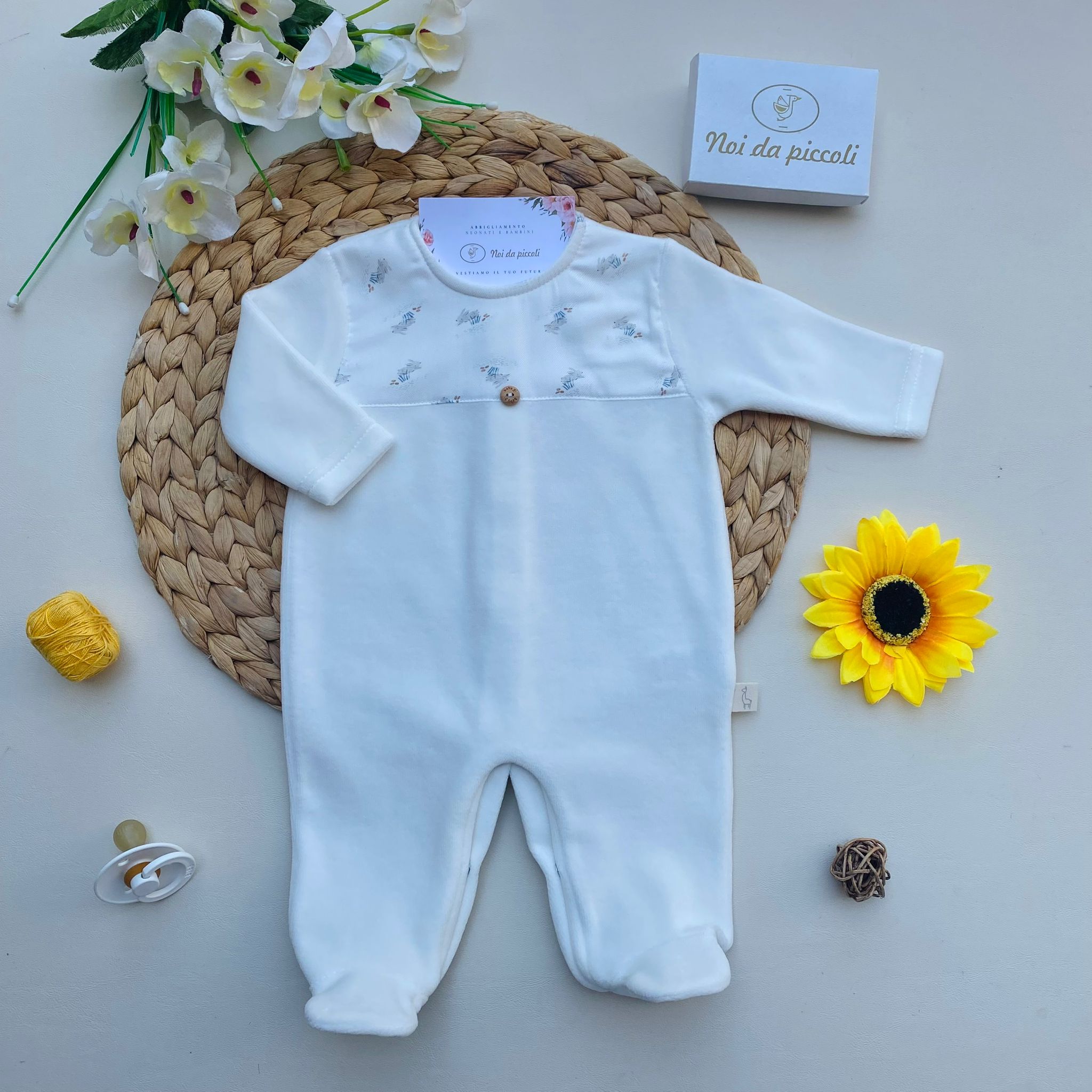 TUTINA CON SCOIATTOLINI CINIGLIA BIANCO - Noi da piccoli