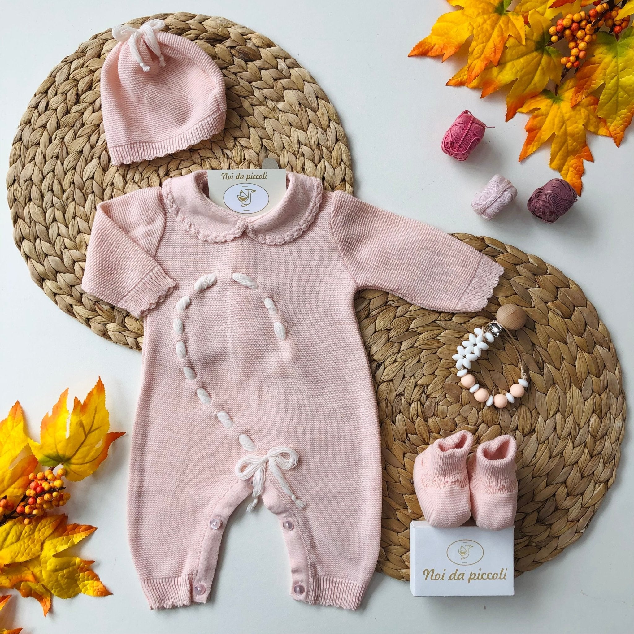 TUTINA CON SET PARURE ROSY MISTO LANA - Noi da piccoli