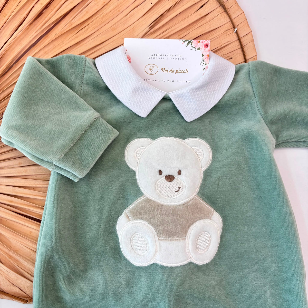 Tutina con Teddy Ciniglia Verde Bebe' Margo' - Noi da piccoli