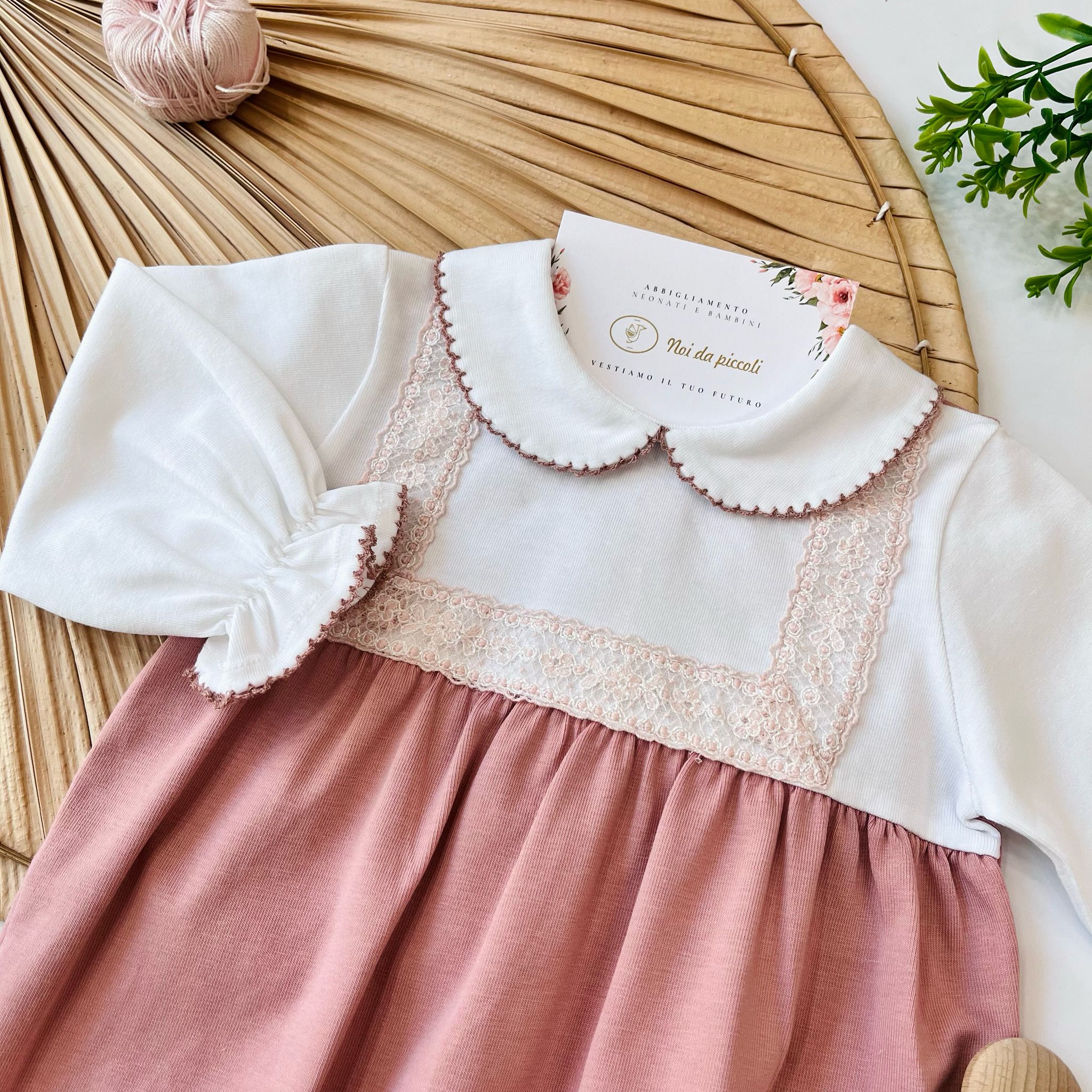 TUTINA Cotone bianco e rosa - Noi da piccoli