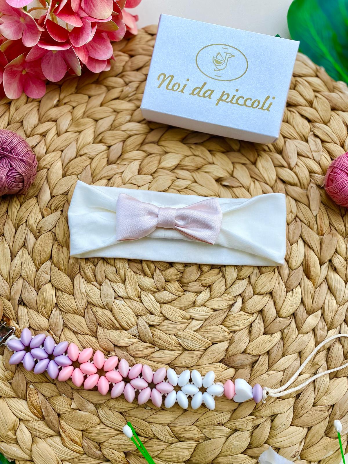 TUTINA Cotone bianco - rosa - Noi da piccoli