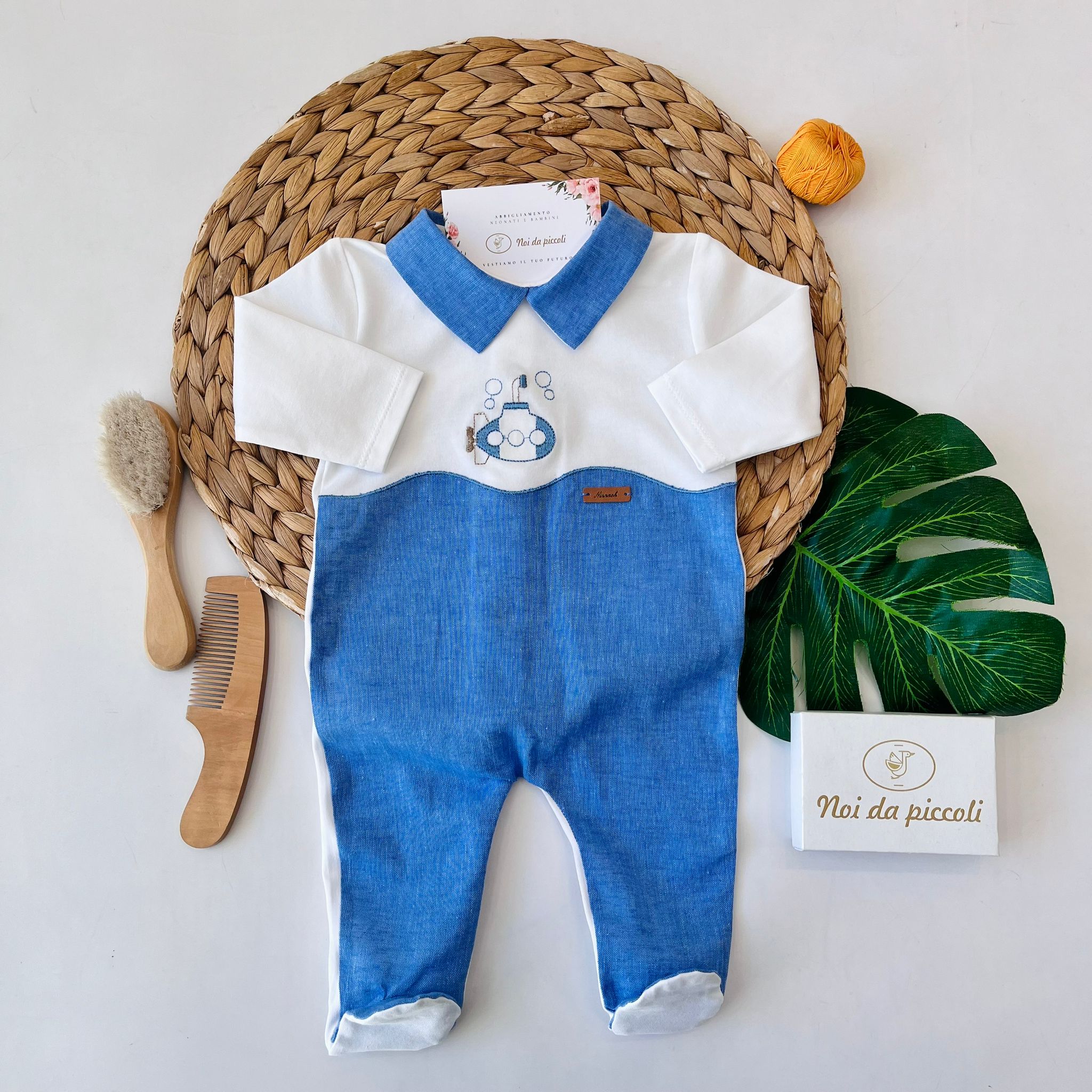 TUTINA COTONE E LINO AVION BIANCO SOTTOMARINO - Noi da piccoli