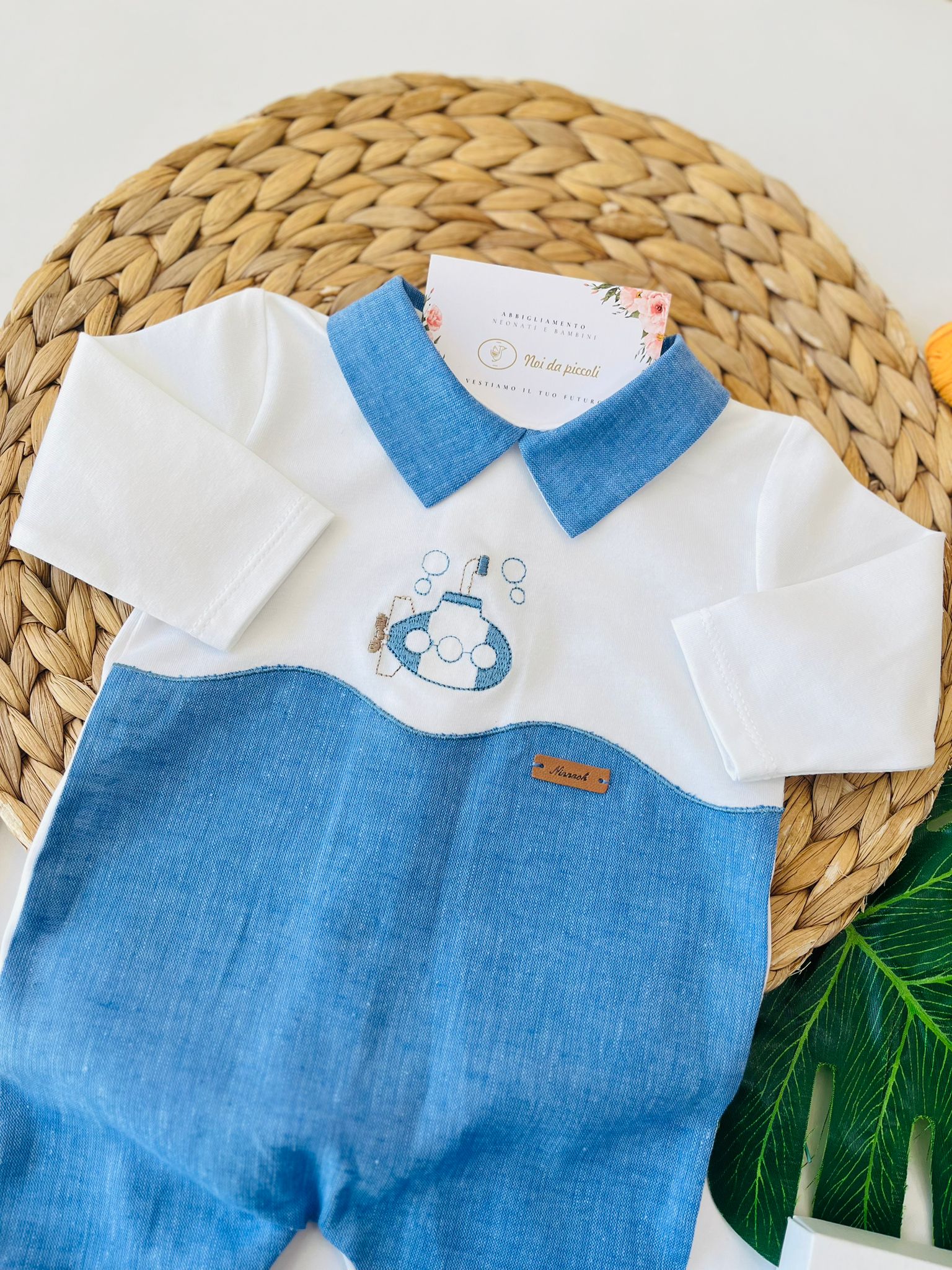 TUTINA COTONE E LINO AVION BIANCO SOTTOMARINO - Noi da piccoli