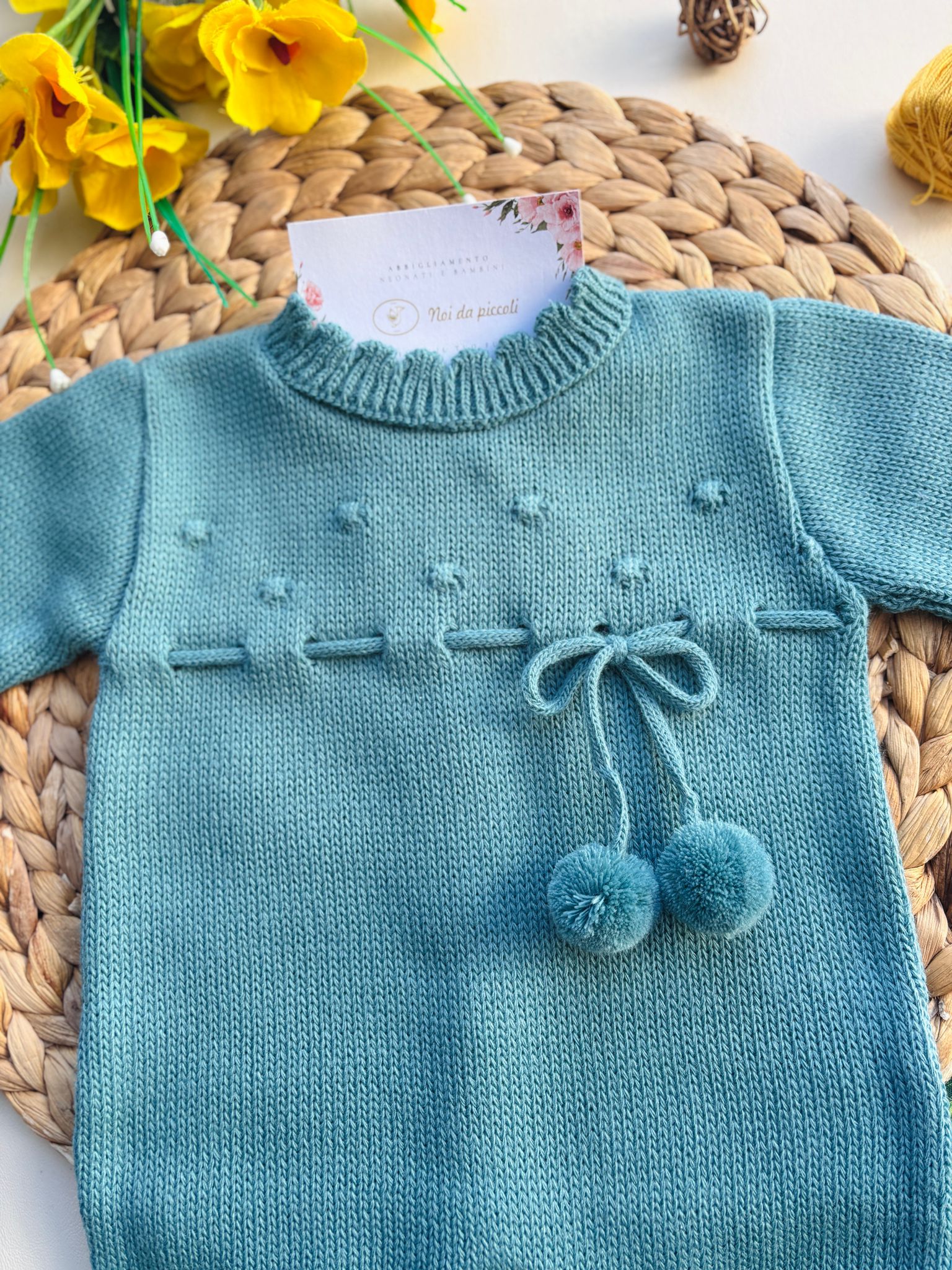 TUTINA DOLCE PONPOM FILATO CALDO VERDE - Noi da piccoli