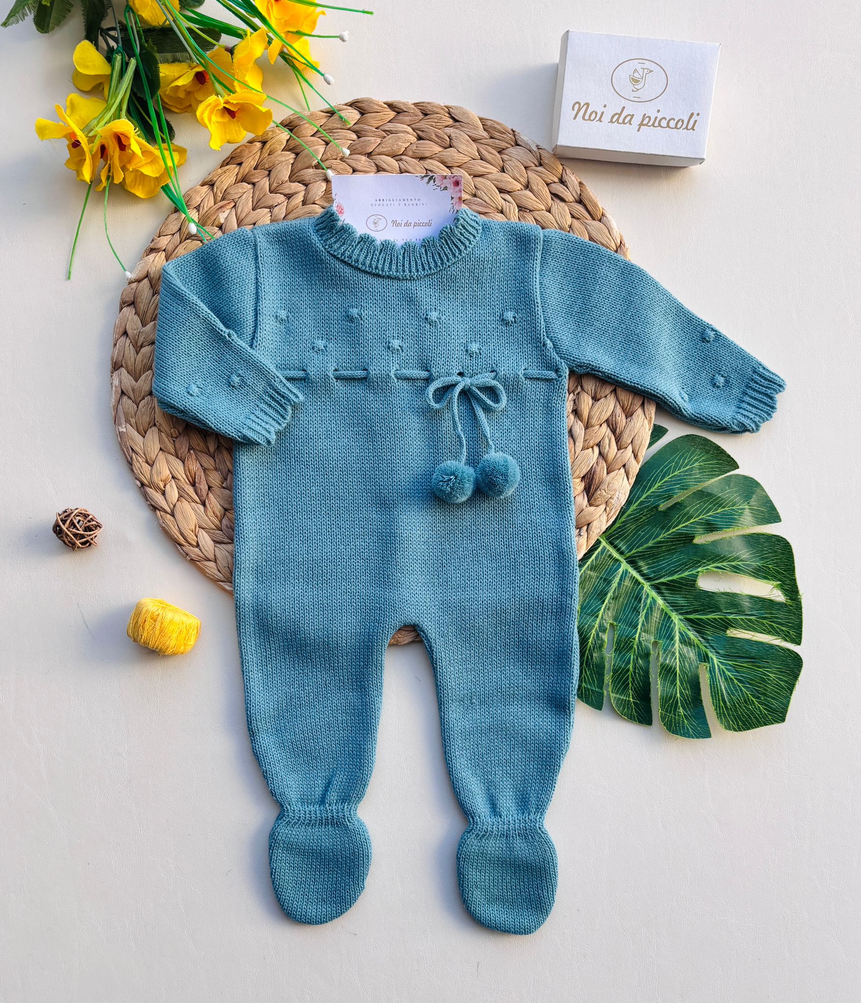 TUTINA DOLCE PONPOM FILATO CALDO VERDE - Noi da piccoli