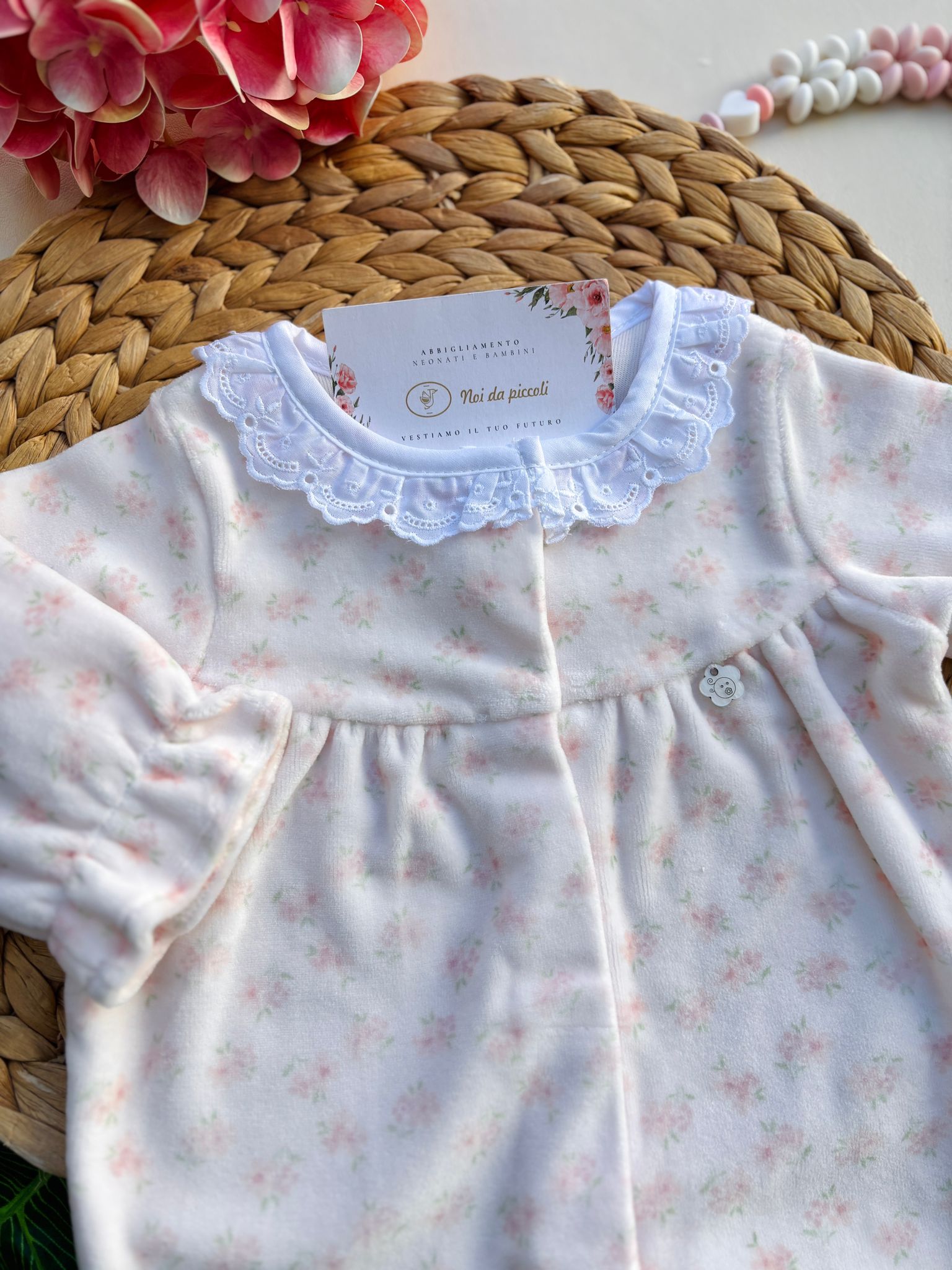 TUTINA IN CINIGLIA ANTIPANICO CON FIORELLINI ROSA - Noi da piccoli