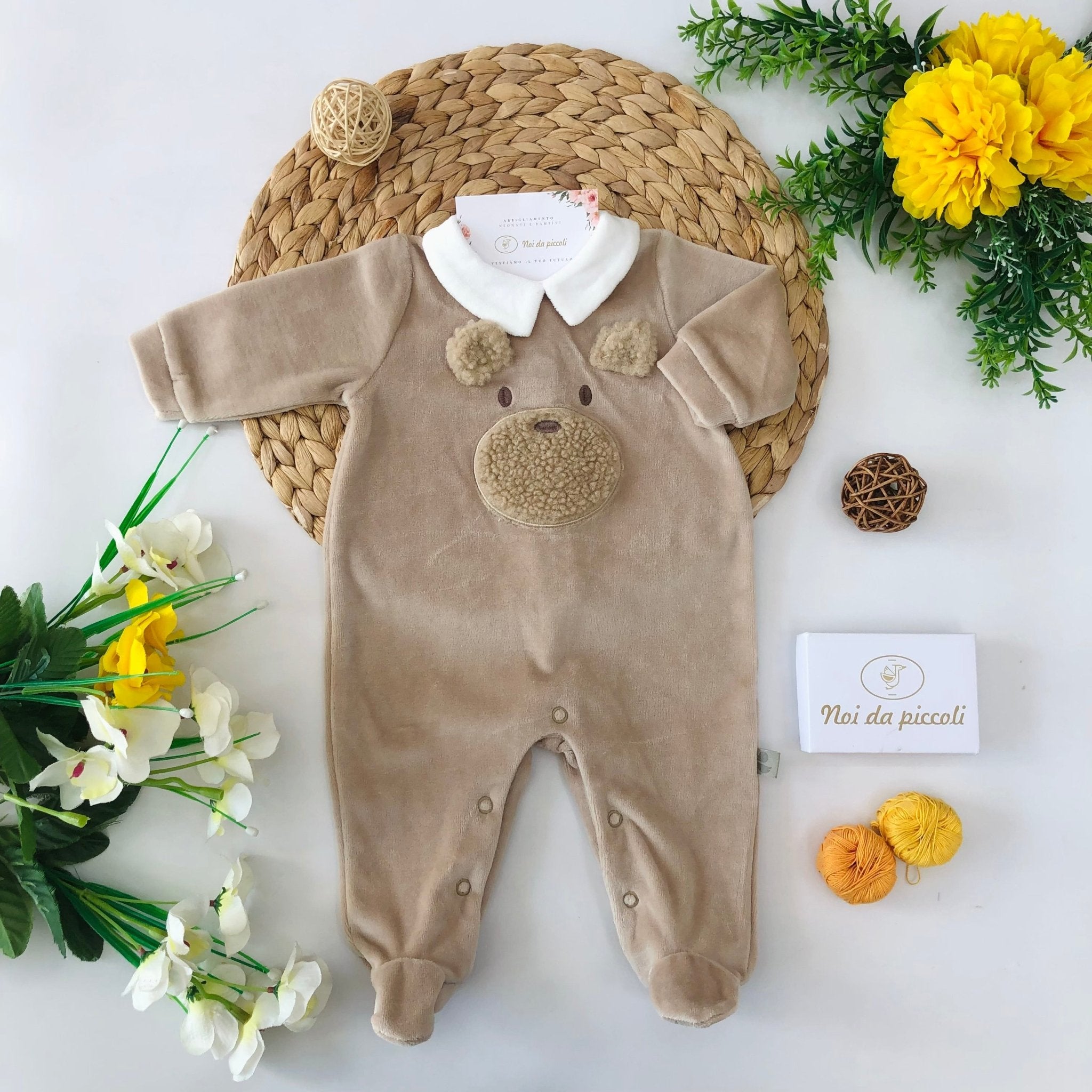 TUTINA IN CINIGLIA BEIGE CON ORSETTO - Noi da piccoli