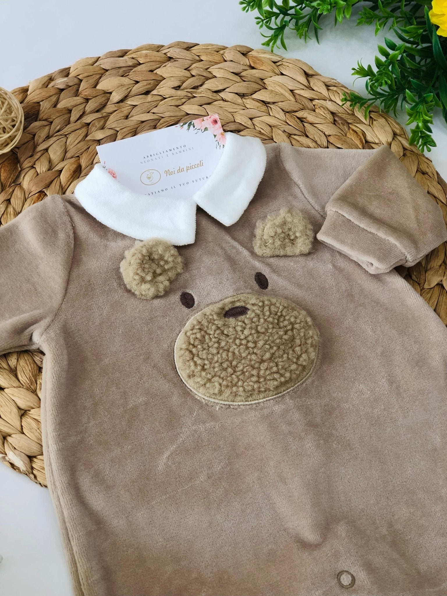 TUTINA IN CINIGLIA BEIGE CON ORSETTO - Noi da piccoli