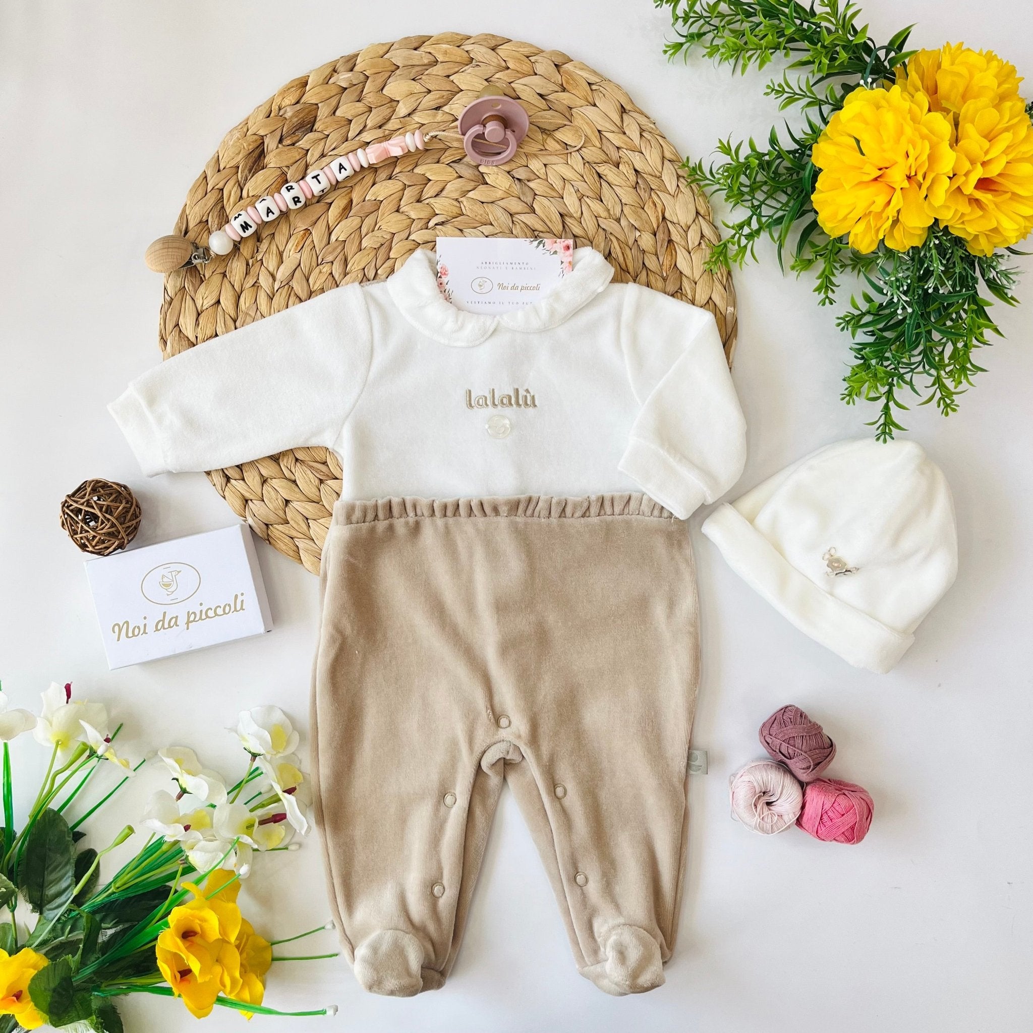 TUTINA IN CINIGLIA BEIGE E PANNA - Noi da piccoli