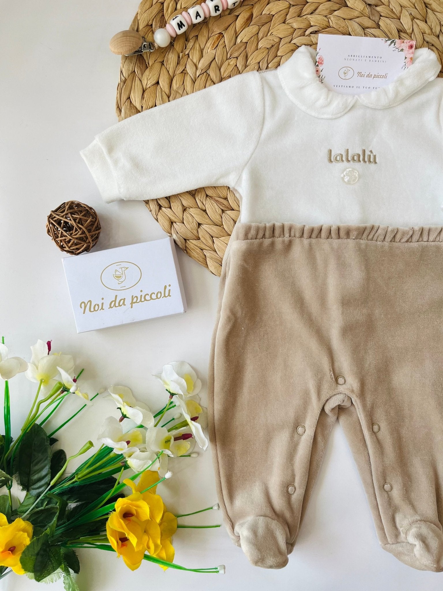 TUTINA IN CINIGLIA BEIGE E PANNA - Noi da piccoli