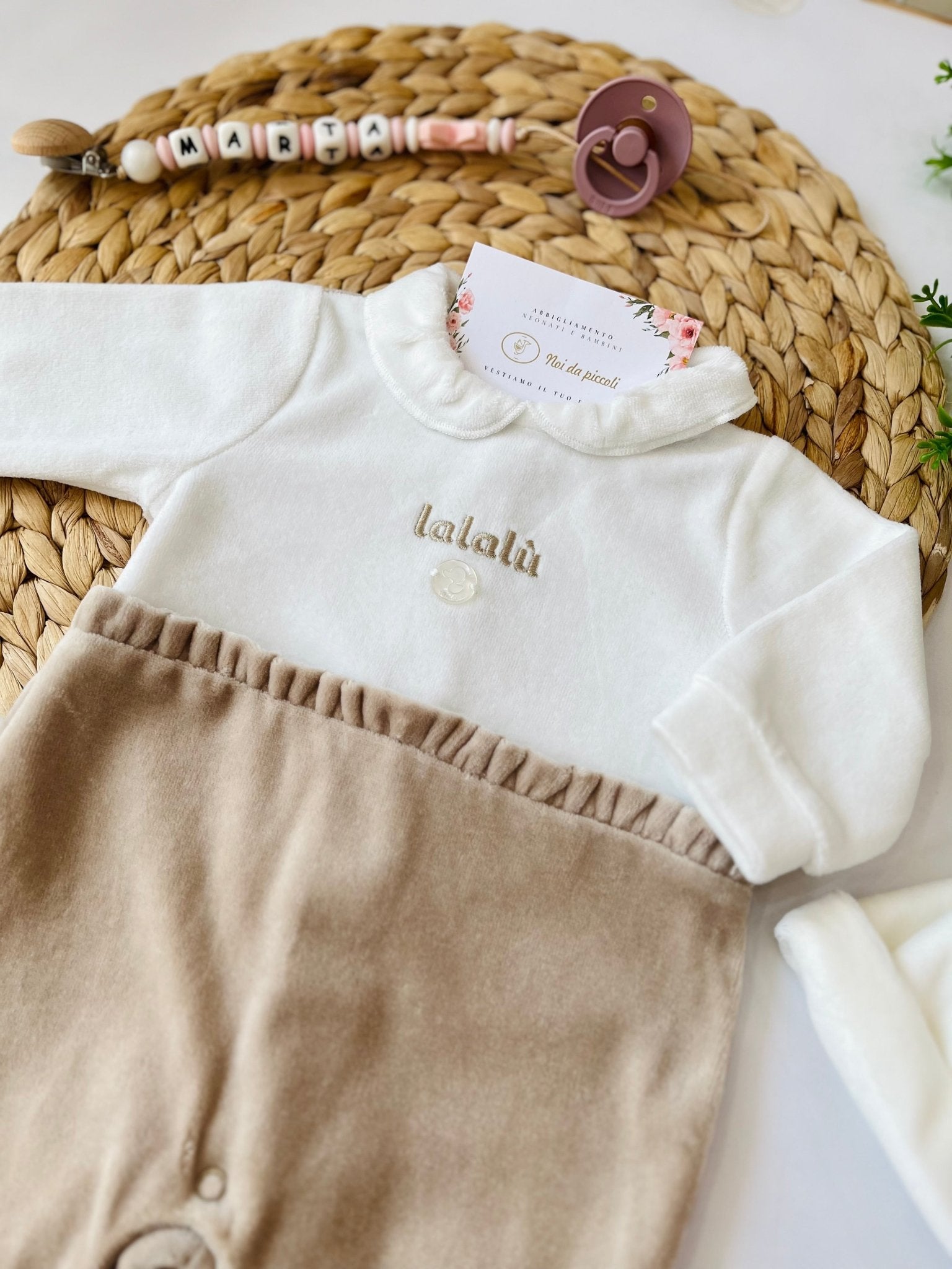 TUTINA IN CINIGLIA BEIGE E PANNA - Noi da piccoli