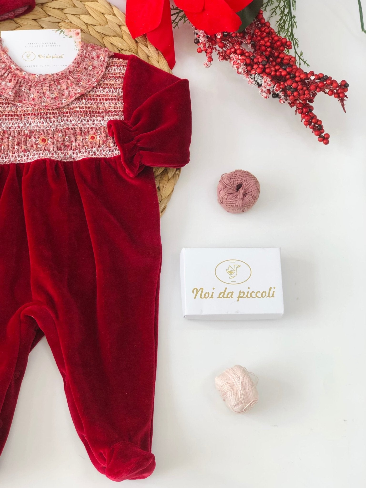 TUTINA IN CINIGLIA BORDEAUX E FIORI - Noi da piccoli