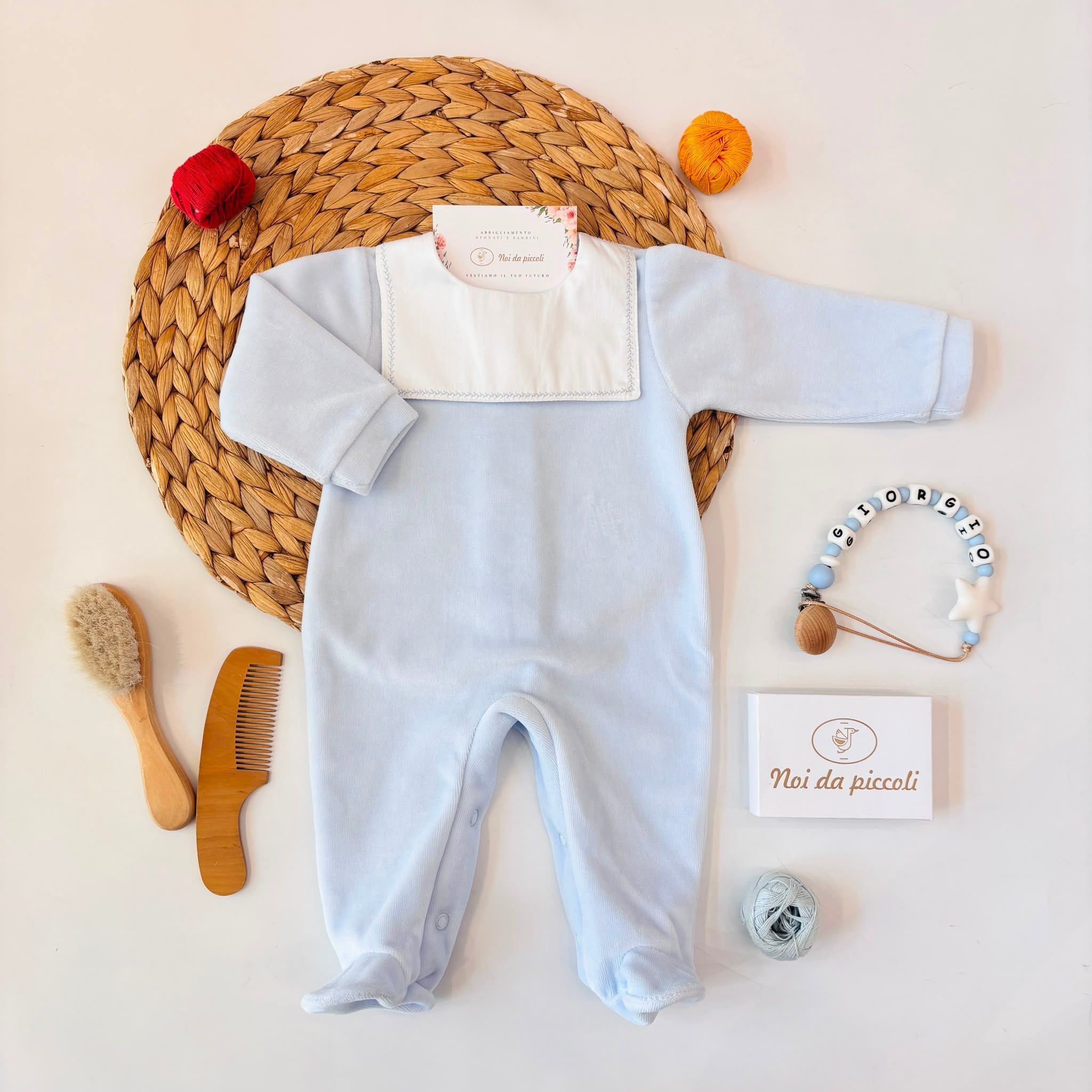 TUTINA IN CINIGLIA CON PATTEN RICAMATO CIELO - Noi da piccoli