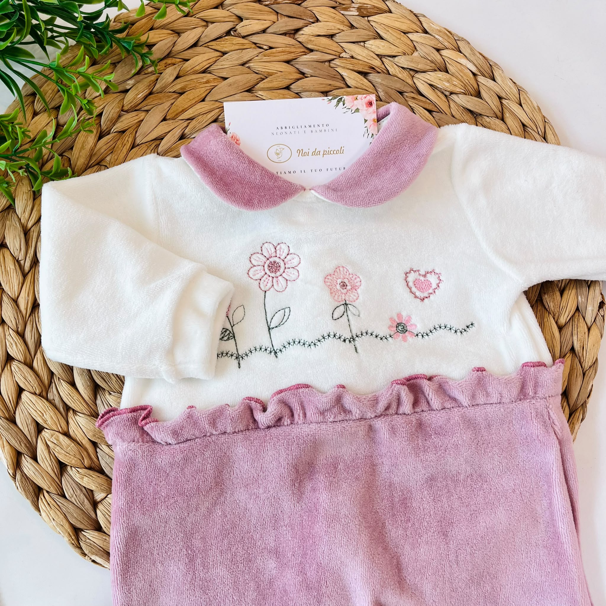 TUTINA IN CINIGLIA MALVA FIORI AL CENTRO - Noi da piccoli