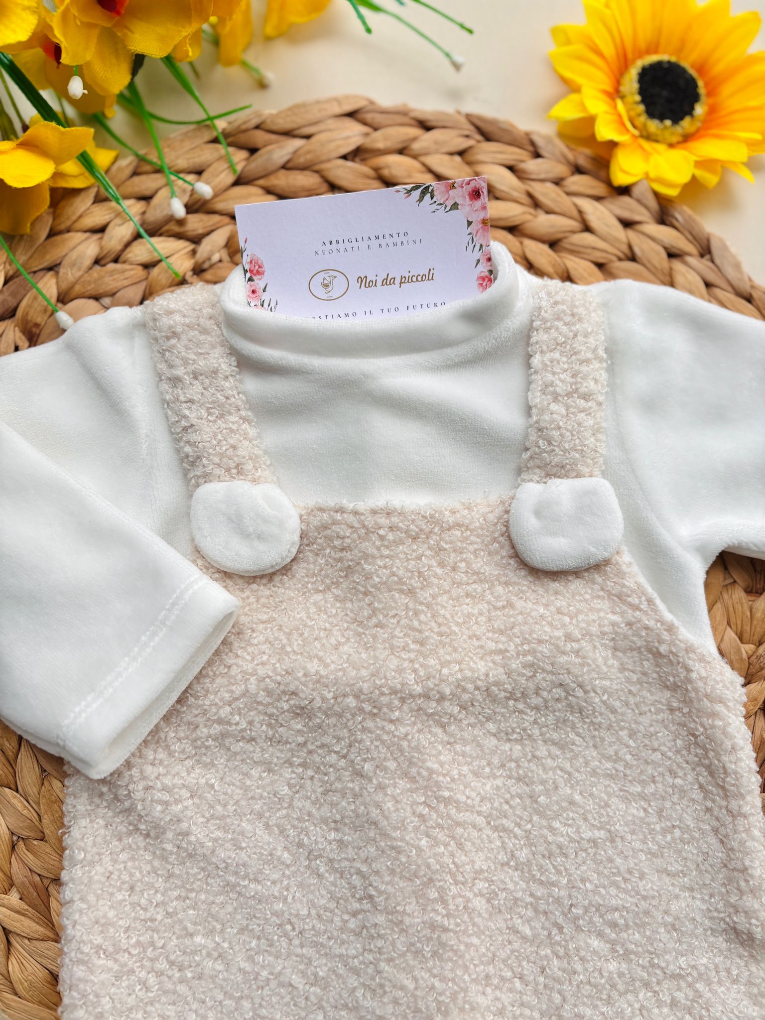 TUTINA IN CINIGLIA MODELLO PELUCHE BIANCO BEIGE - Noi da piccoli