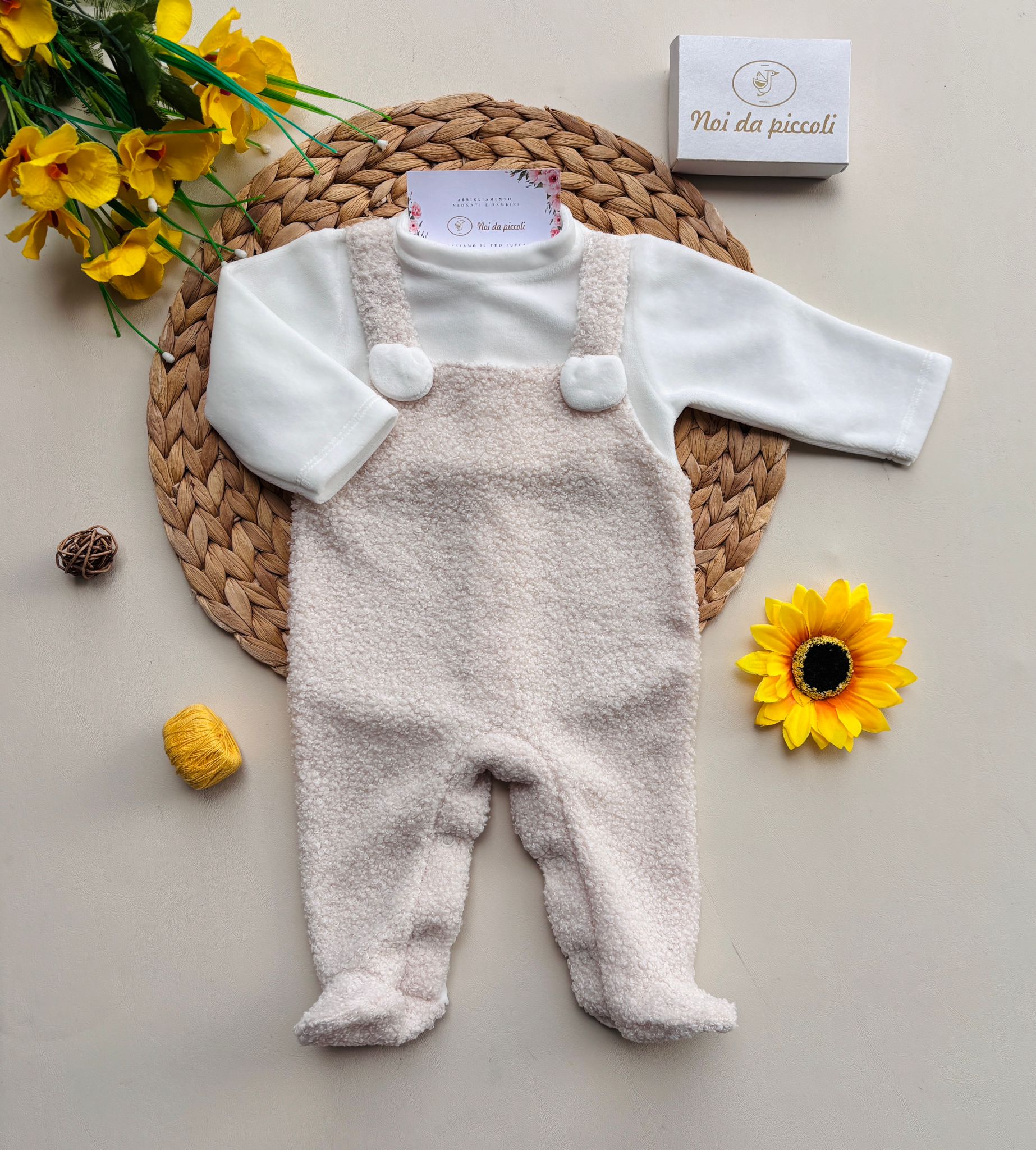 TUTINA IN CINIGLIA MODELLO PELUCHE BIANCO BEIGE - Noi da piccoli