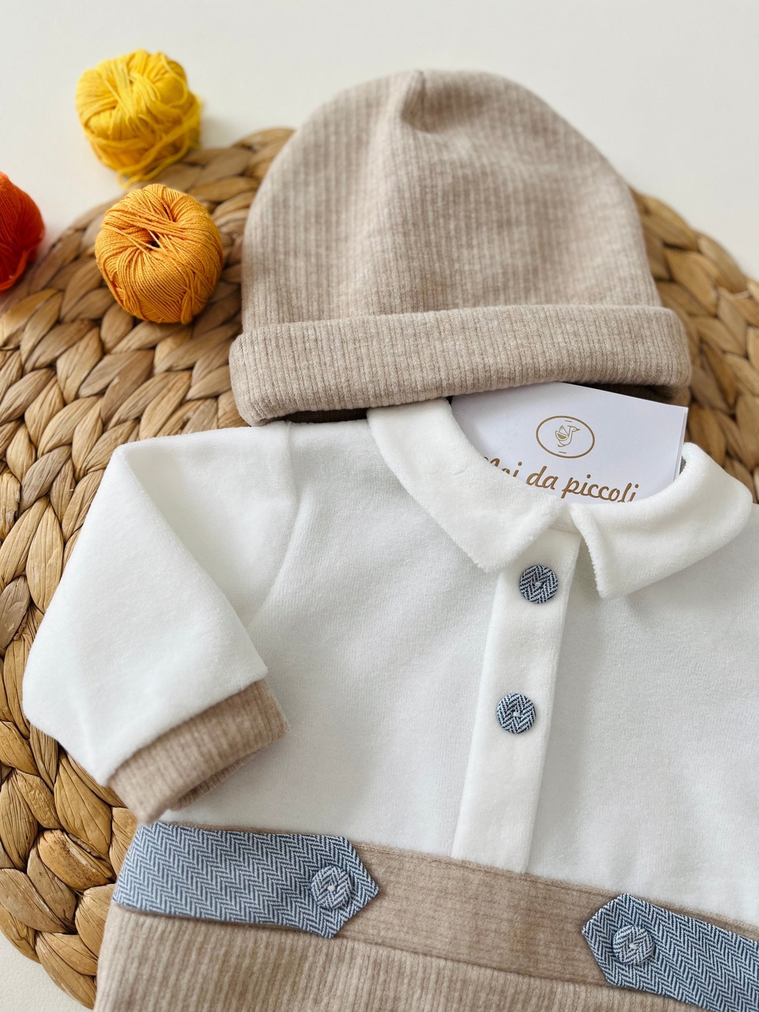 TUTINA IN CINIGLIA PANNA BEIGE E JEANS - Noi da piccoli