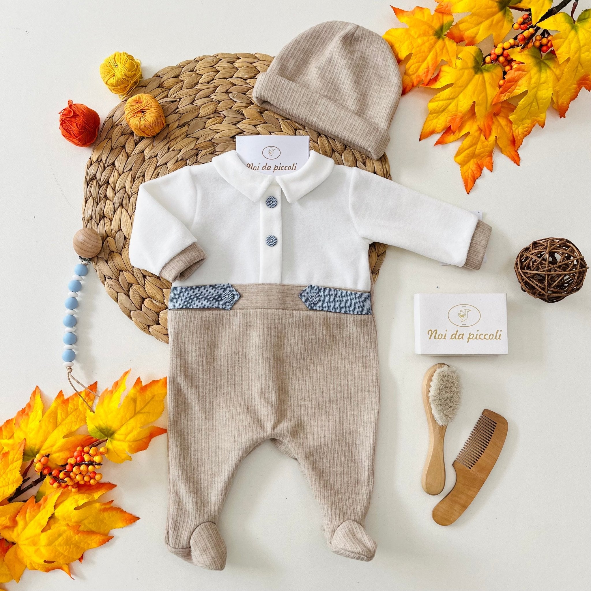 TUTINA IN CINIGLIA PANNA BEIGE E JEANS - Noi da piccoli