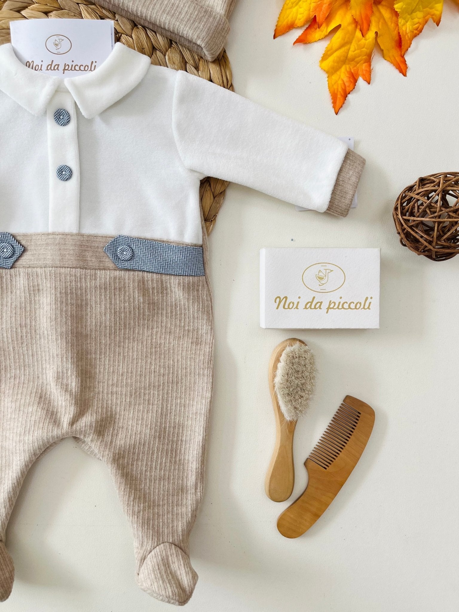 TUTINA IN CINIGLIA PANNA BEIGE E JEANS - Noi da piccoli