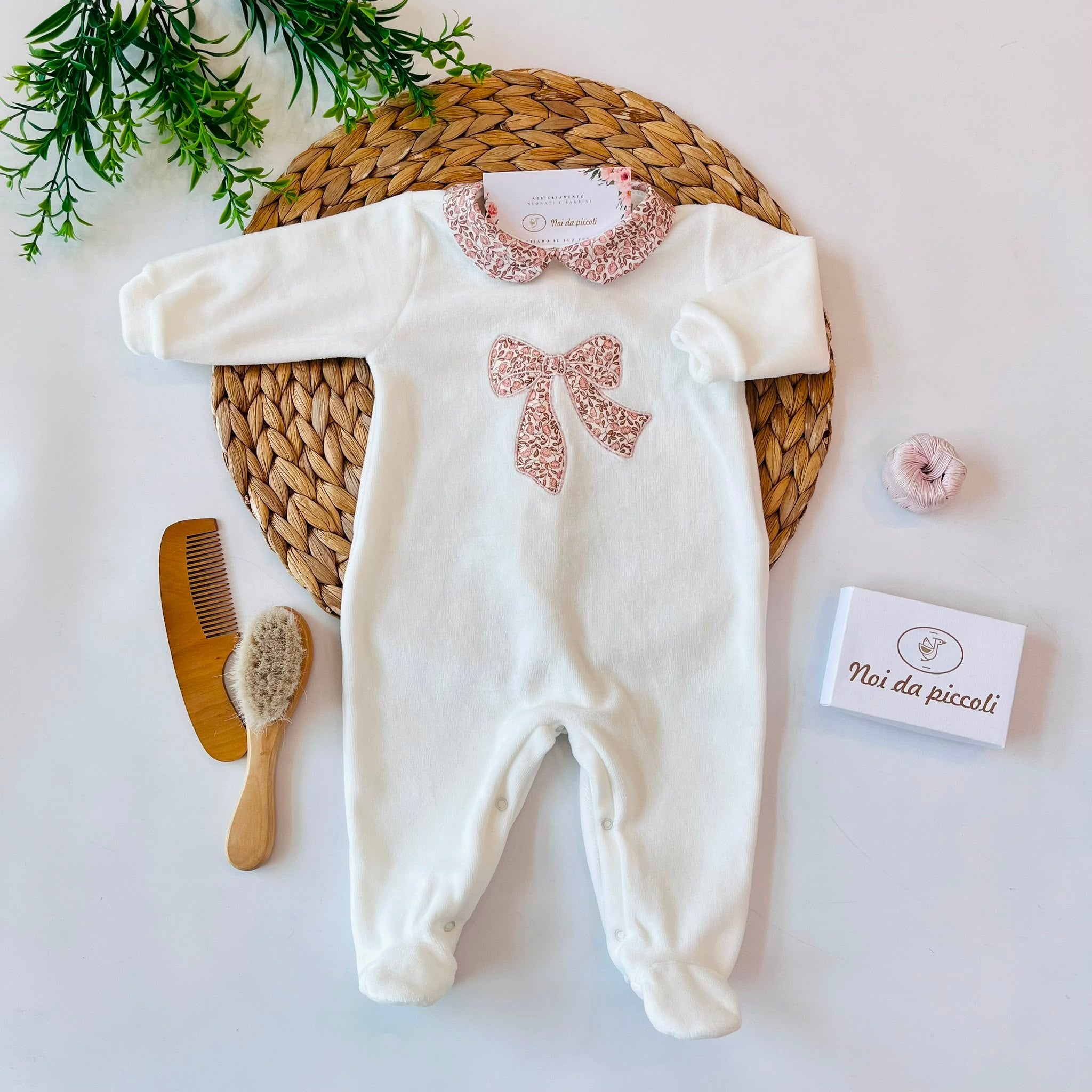 TUTINA IN CINIGLIA PANNA FIOCCO FLOREALE - Noi da piccoli