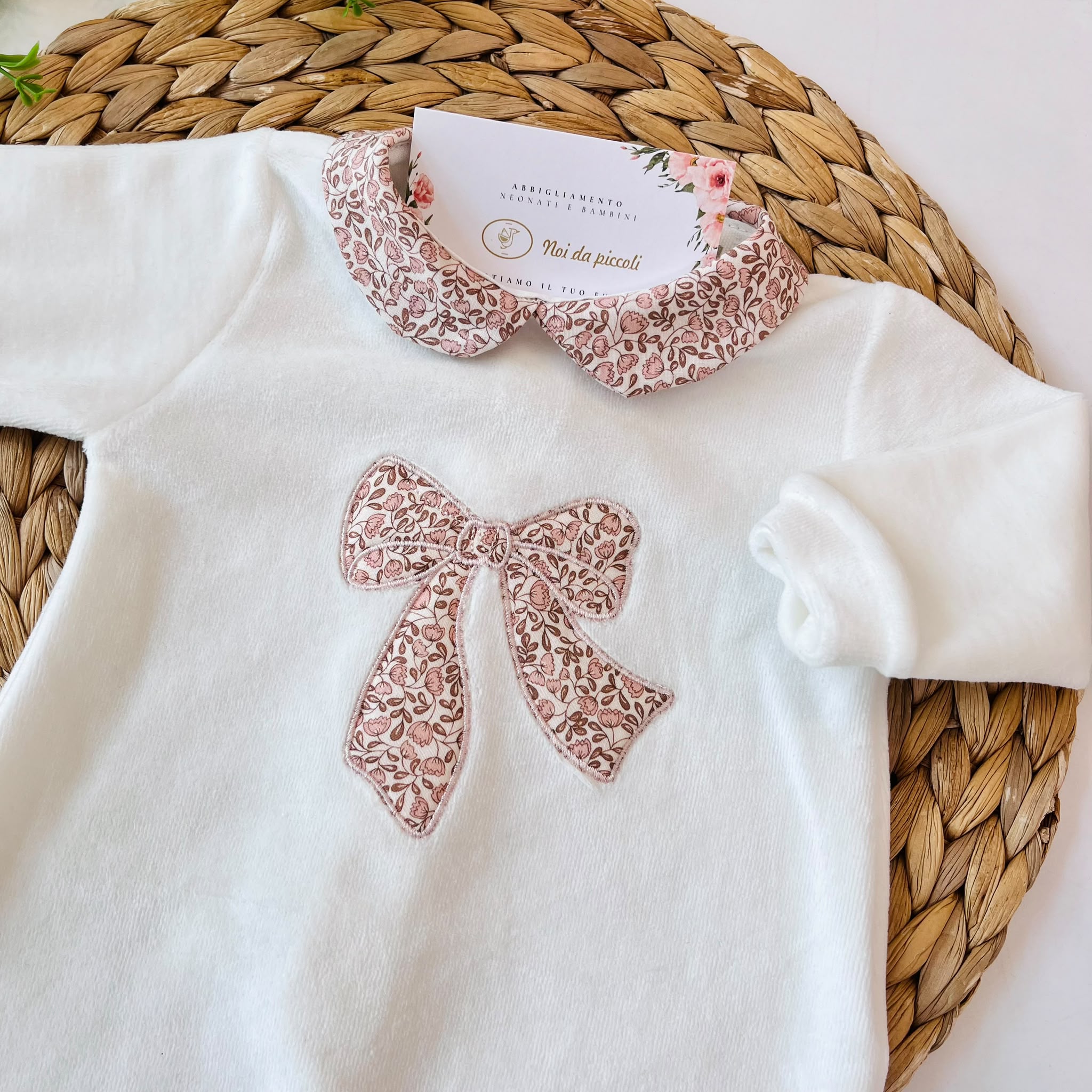 TUTINA IN CINIGLIA PANNA FIOCCO FLOREALE - Noi da piccoli