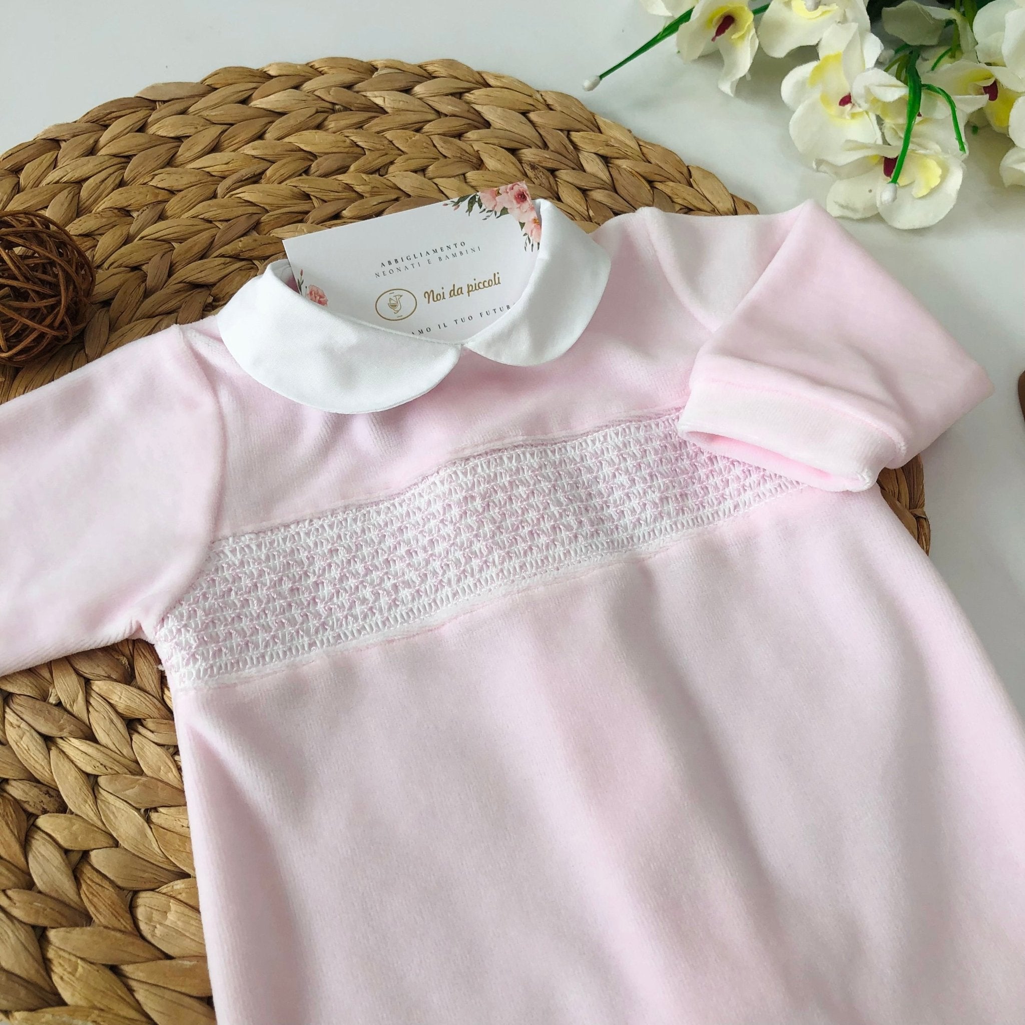 TUTINA IN CINIGLIA ROSA BABY PUNTO SMOK - Noi da piccoli